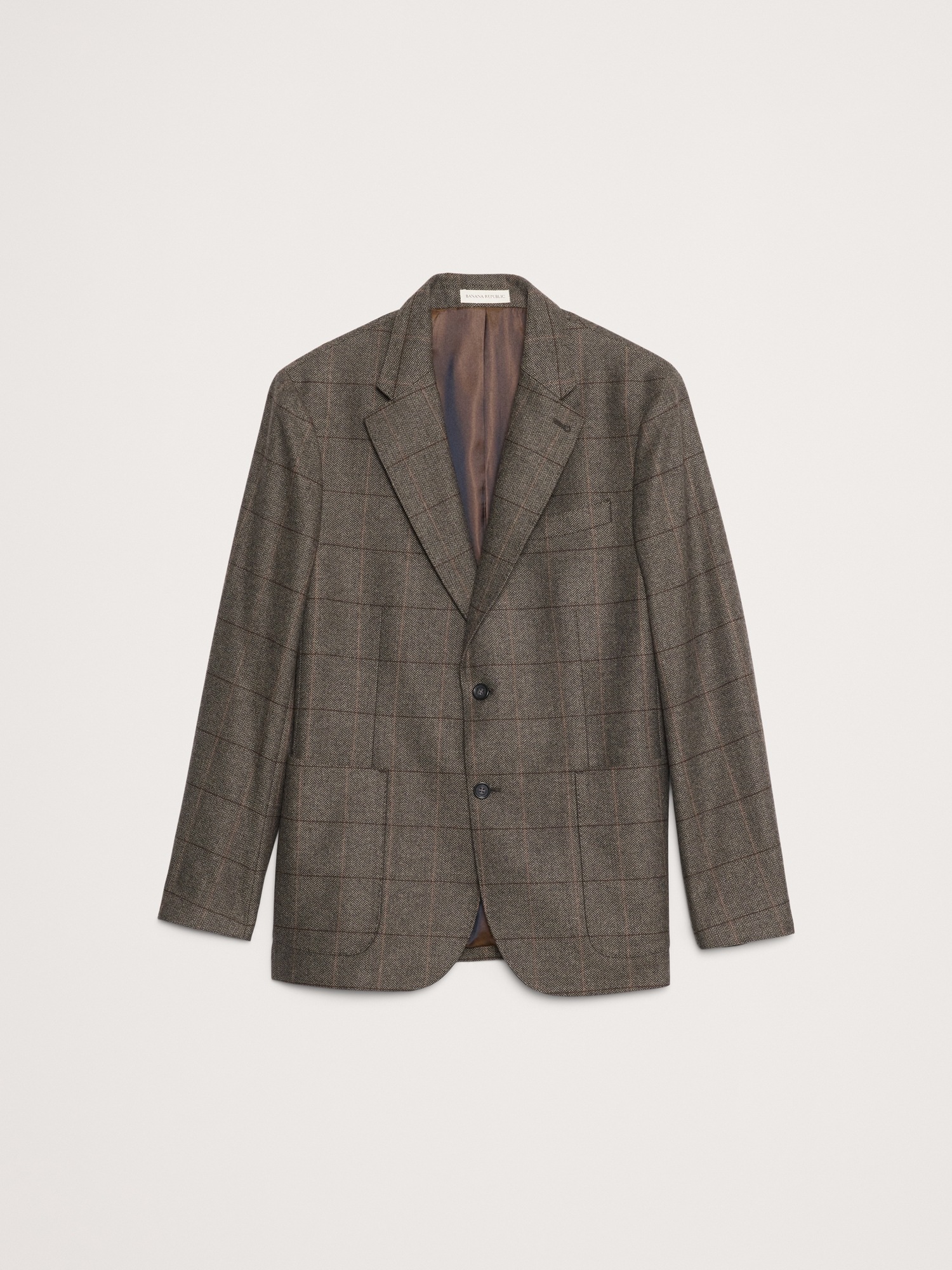 Мужской пиджак Banana Republic Italian Windowpane Suit, цвет: Коричневый комбинированный — фото 4