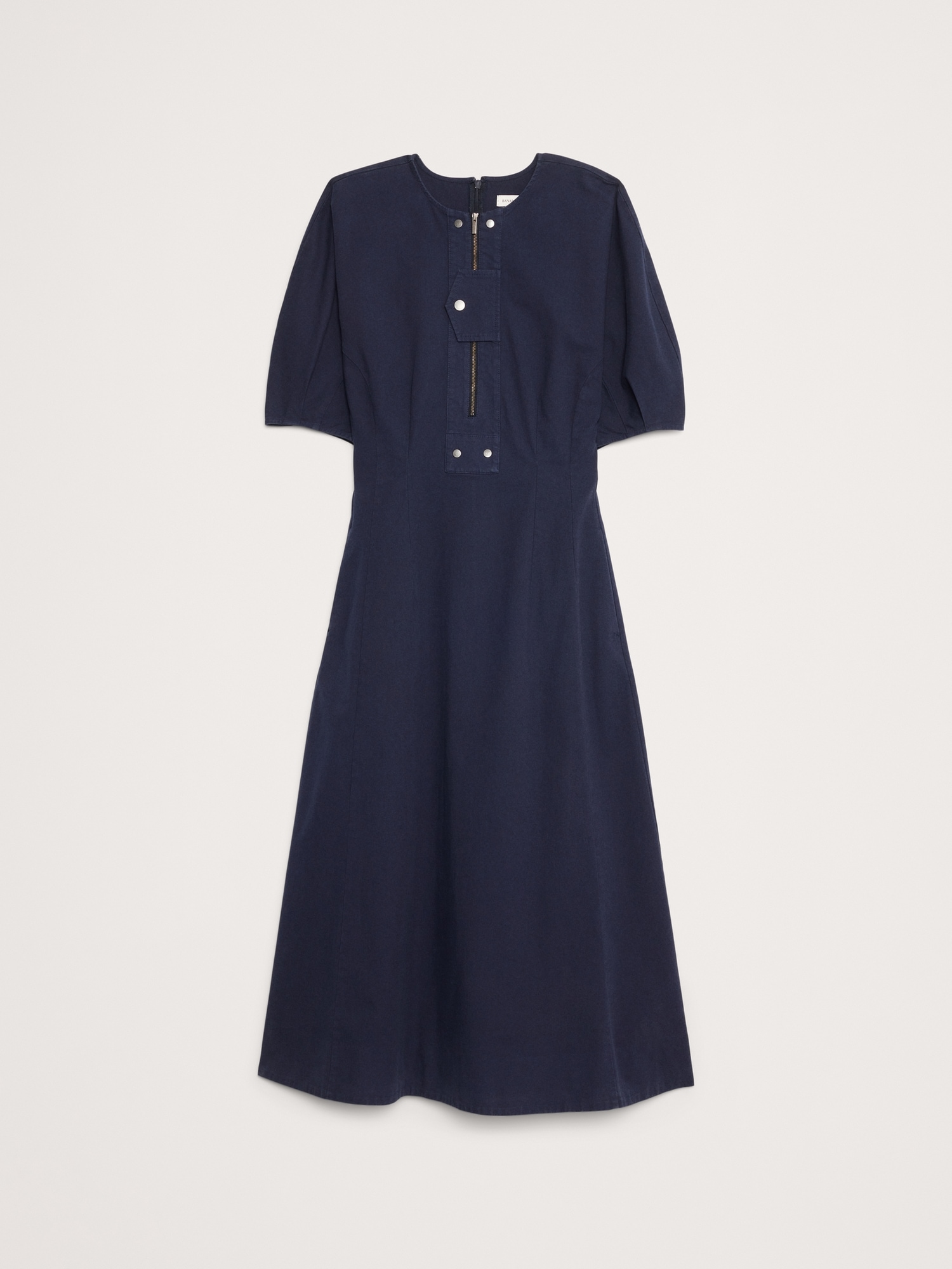 Image number 5 showing, STRETCH-COTTON TWILL UTILITY MIDI DRESS