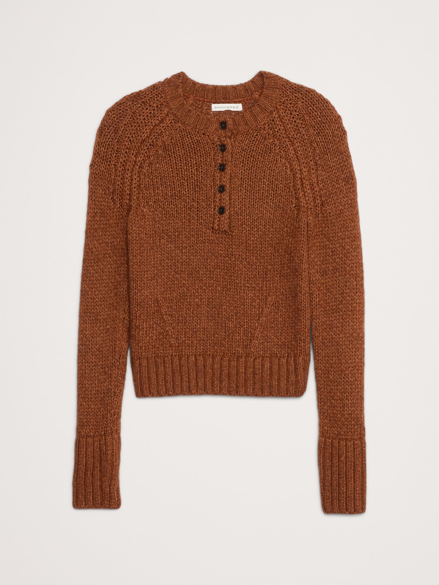 Image number 4 showing, Cotton-Alpaca-Merino Henley Sweater
