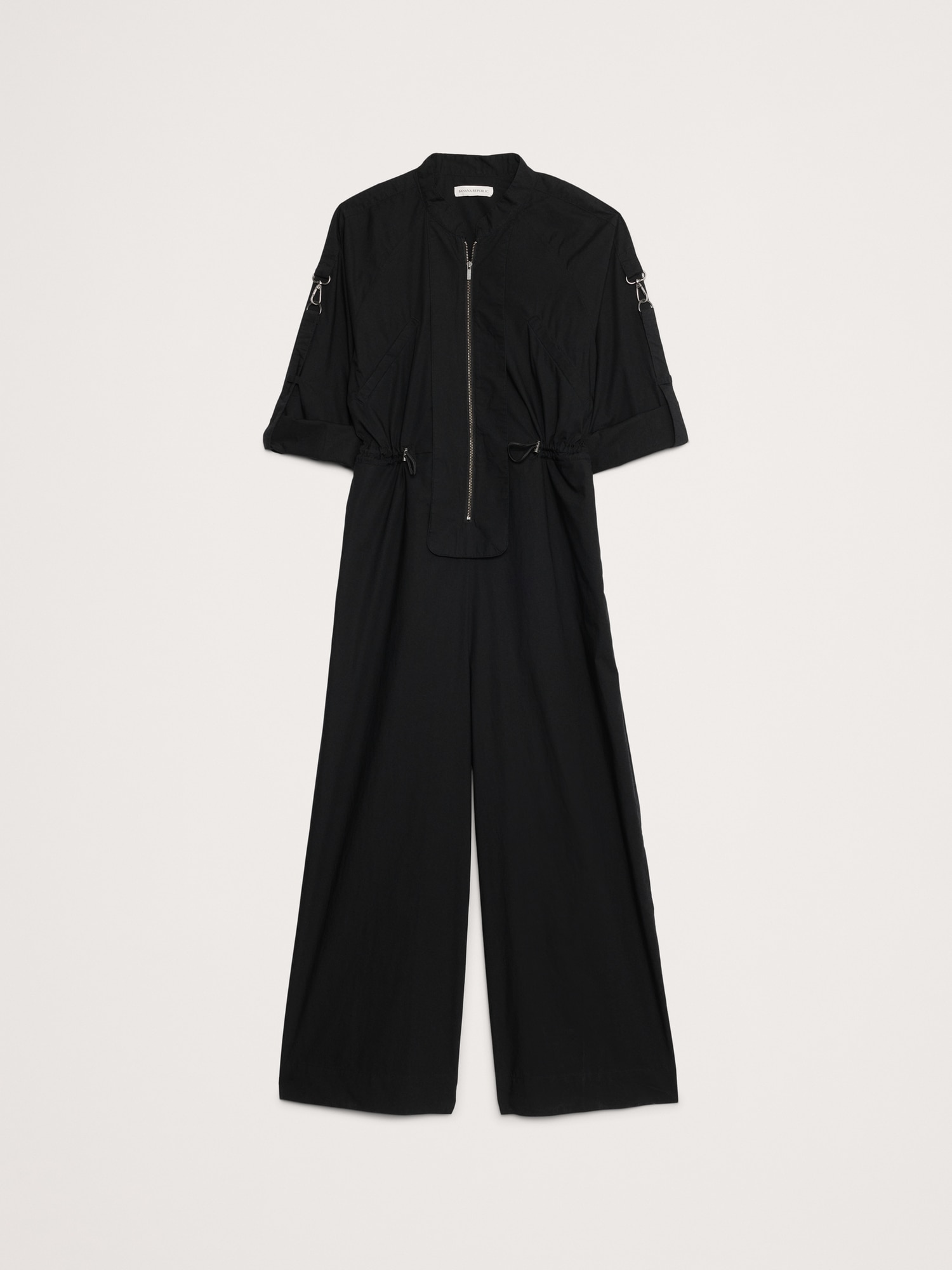 Image number 5 showing, Cotton Poplin Zip Utility Cropped Jumpsuit