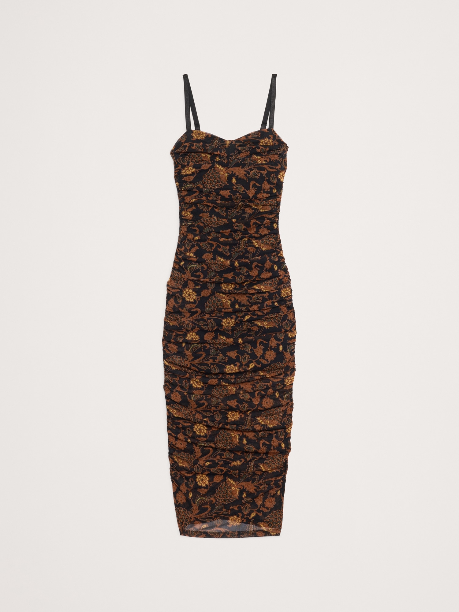 Image number 5 showing, RUCHED MESH CORSET MIDI DRESS