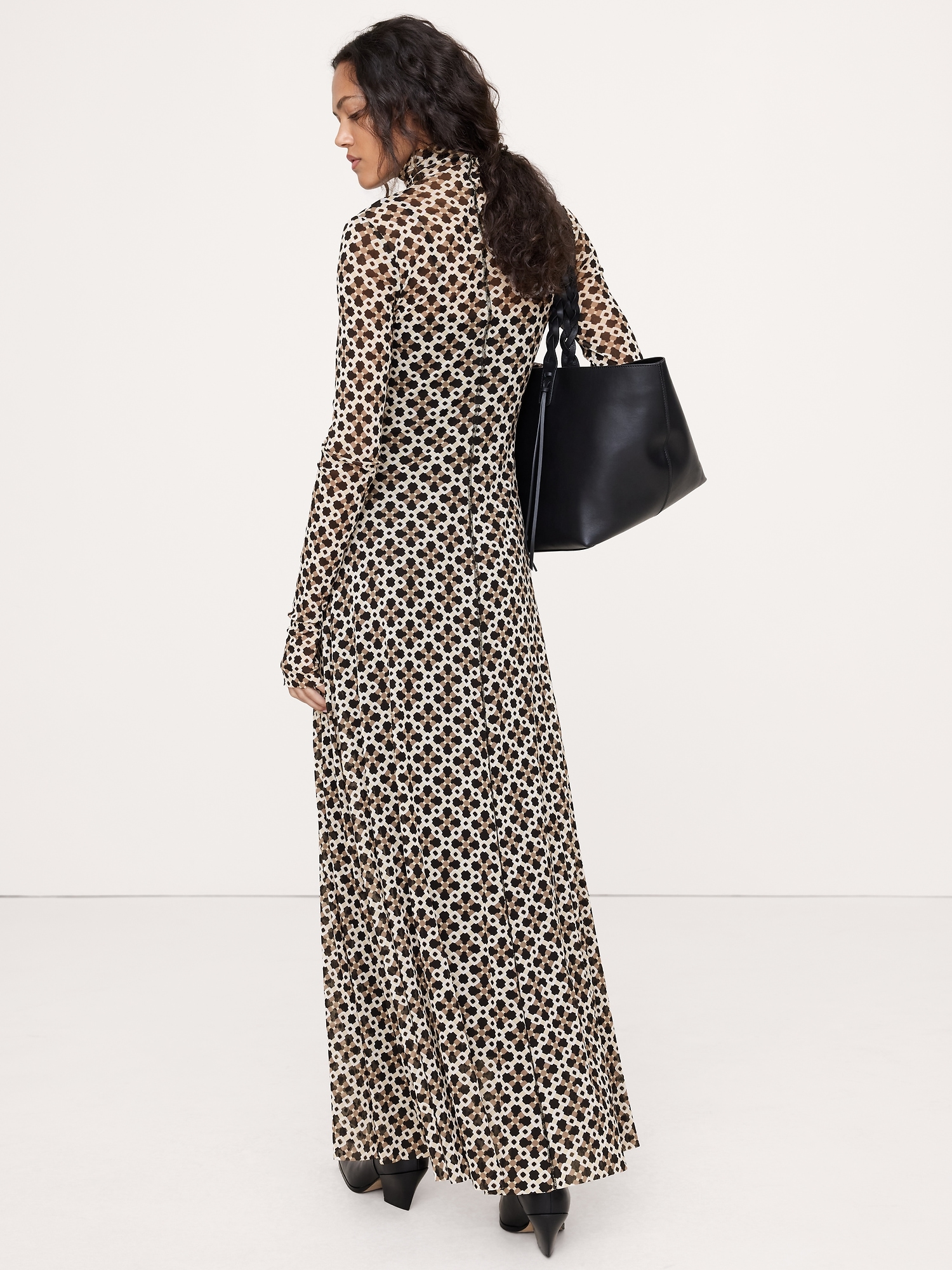 Image number 2 showing, Long-Sleeve Mesh Maxi Dress