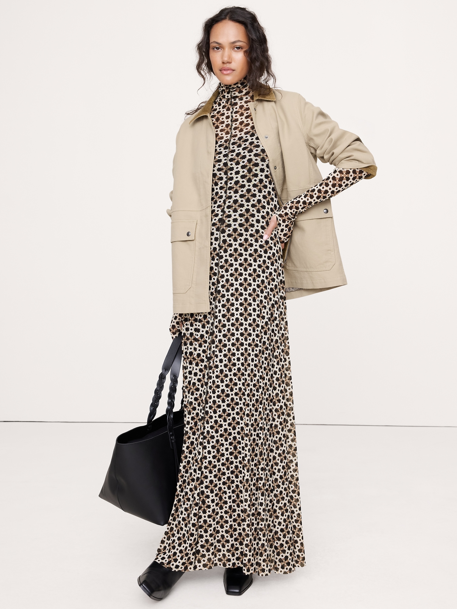 Image number 3 showing, Long-Sleeve Mesh Maxi Dress