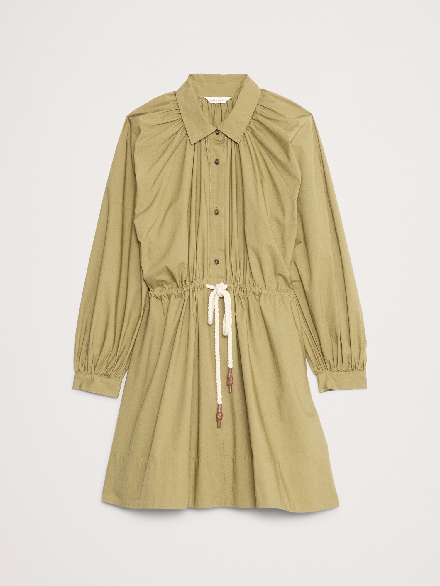 Cotton Poplin Mini Shirtdress