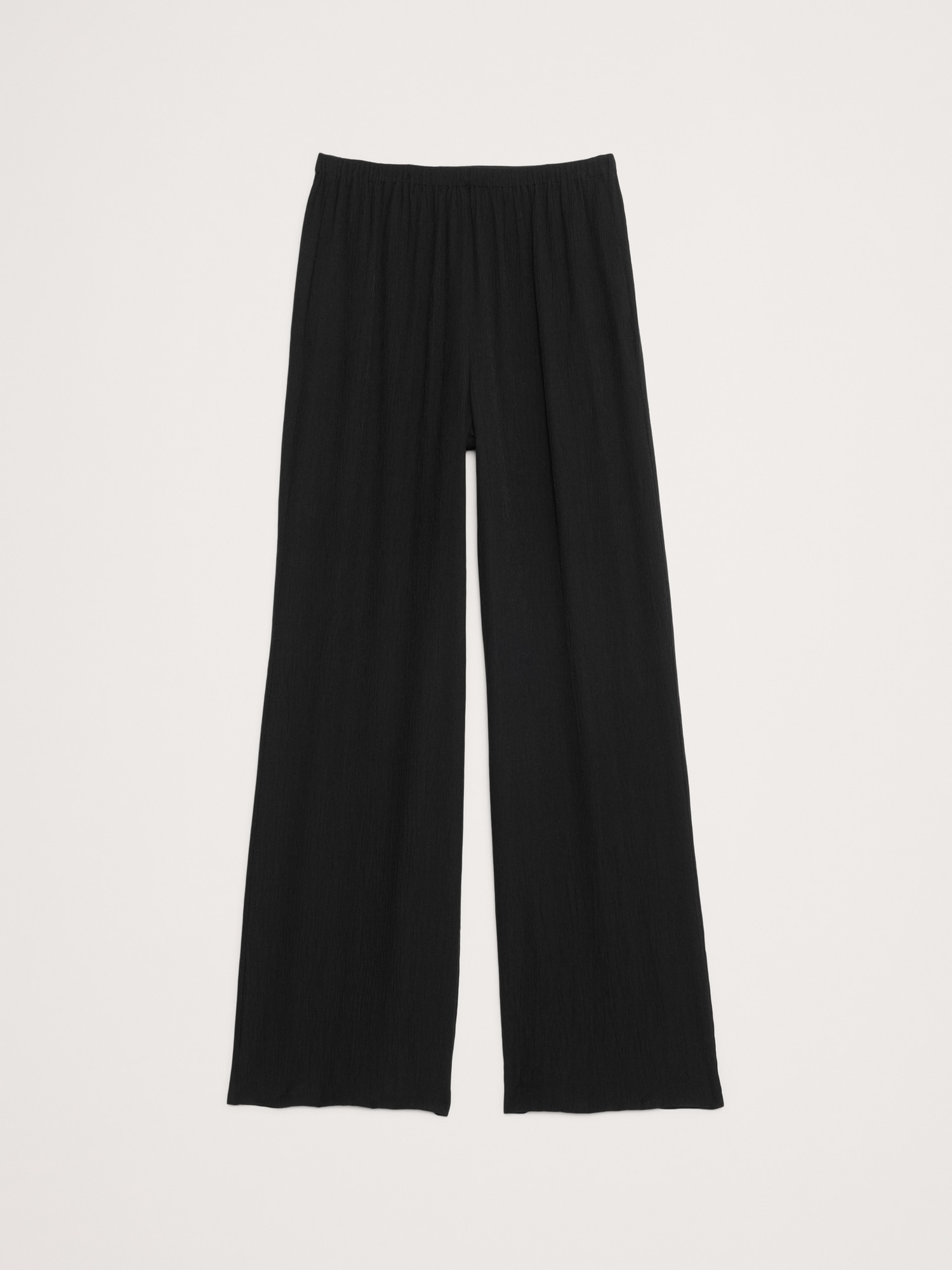 Pull-On Wide-Leg Crinkle Pant
