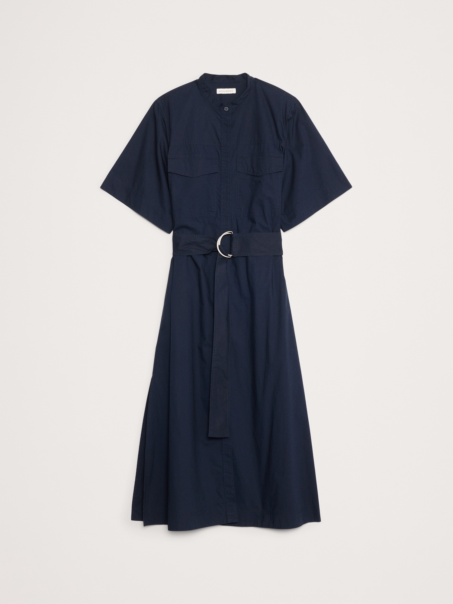 Image number 4 showing, COTTON POPLIN UTILITY SHIRT DRESS