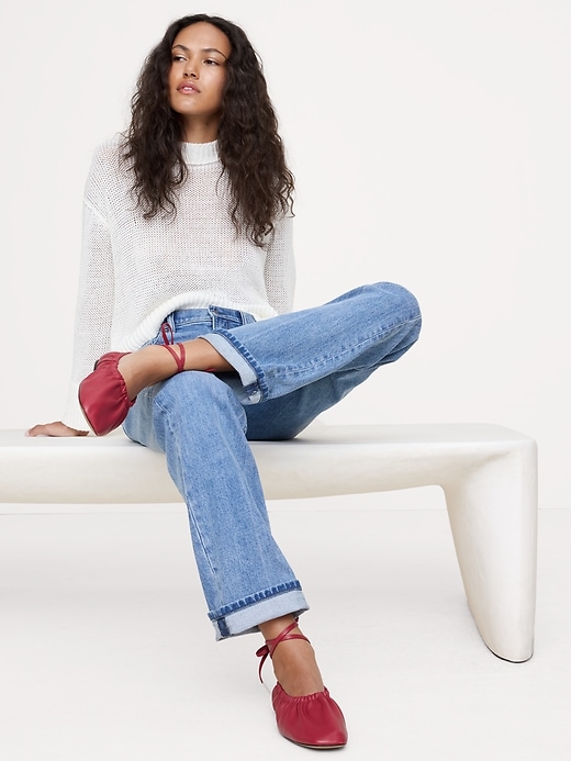 Ruched Suede Ballet Flat