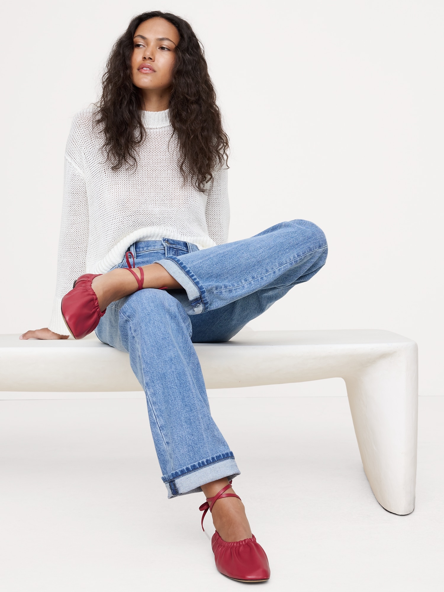 Image number 2 showing, RUCHED SUEDE BALLET FLAT