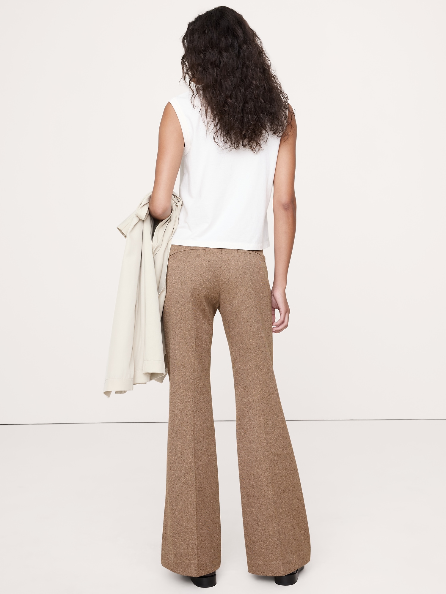 Image number 5 showing, Mid-Rise Flare Italian Twill Pant