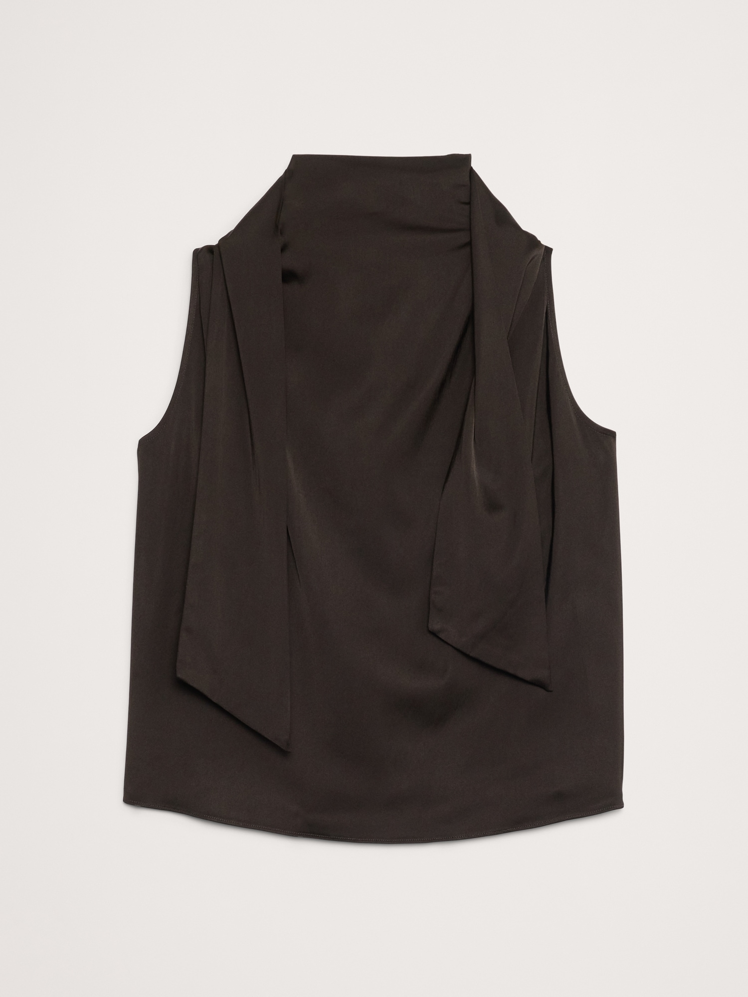 Image number 5 showing, Stretch-Satin Tie-Neck Top
