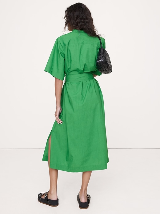 cotton poplin shirt dress banana republic Cotton Poplin Midi Shirt Dress