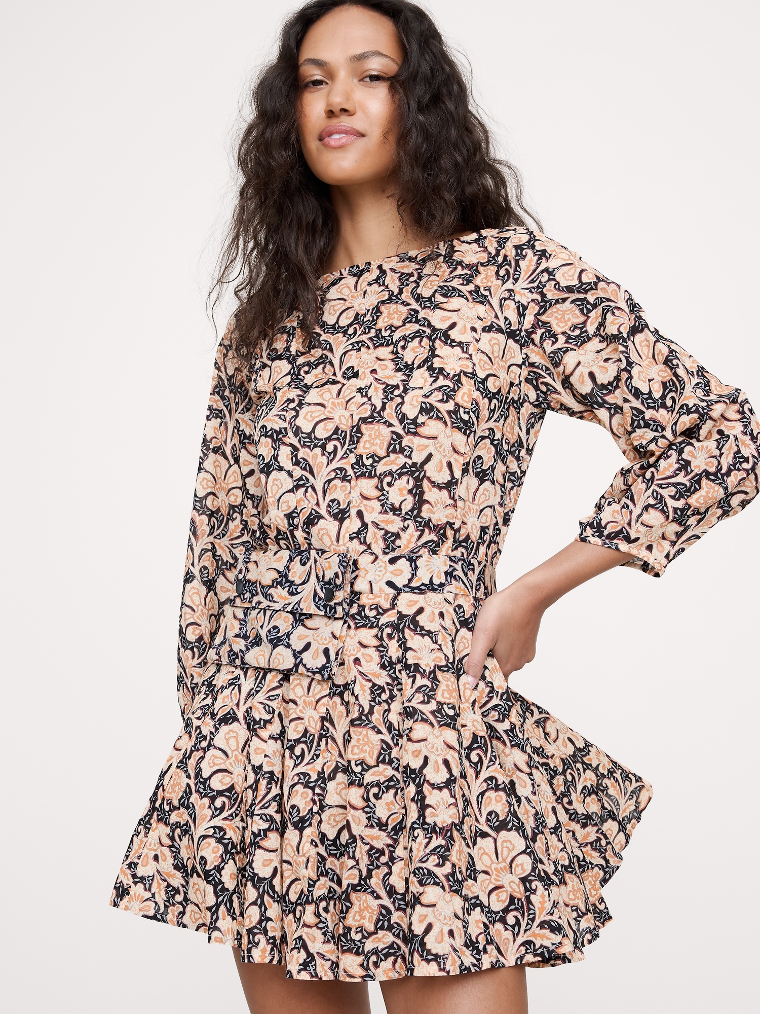 Image number 4 showing, Cotton Mini Dress with Belt Bag