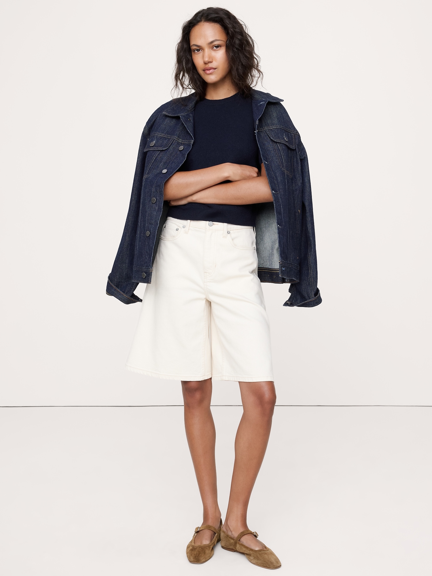Image number 4 showing, Lightweight Cashmere Short-Sleeve Sweater