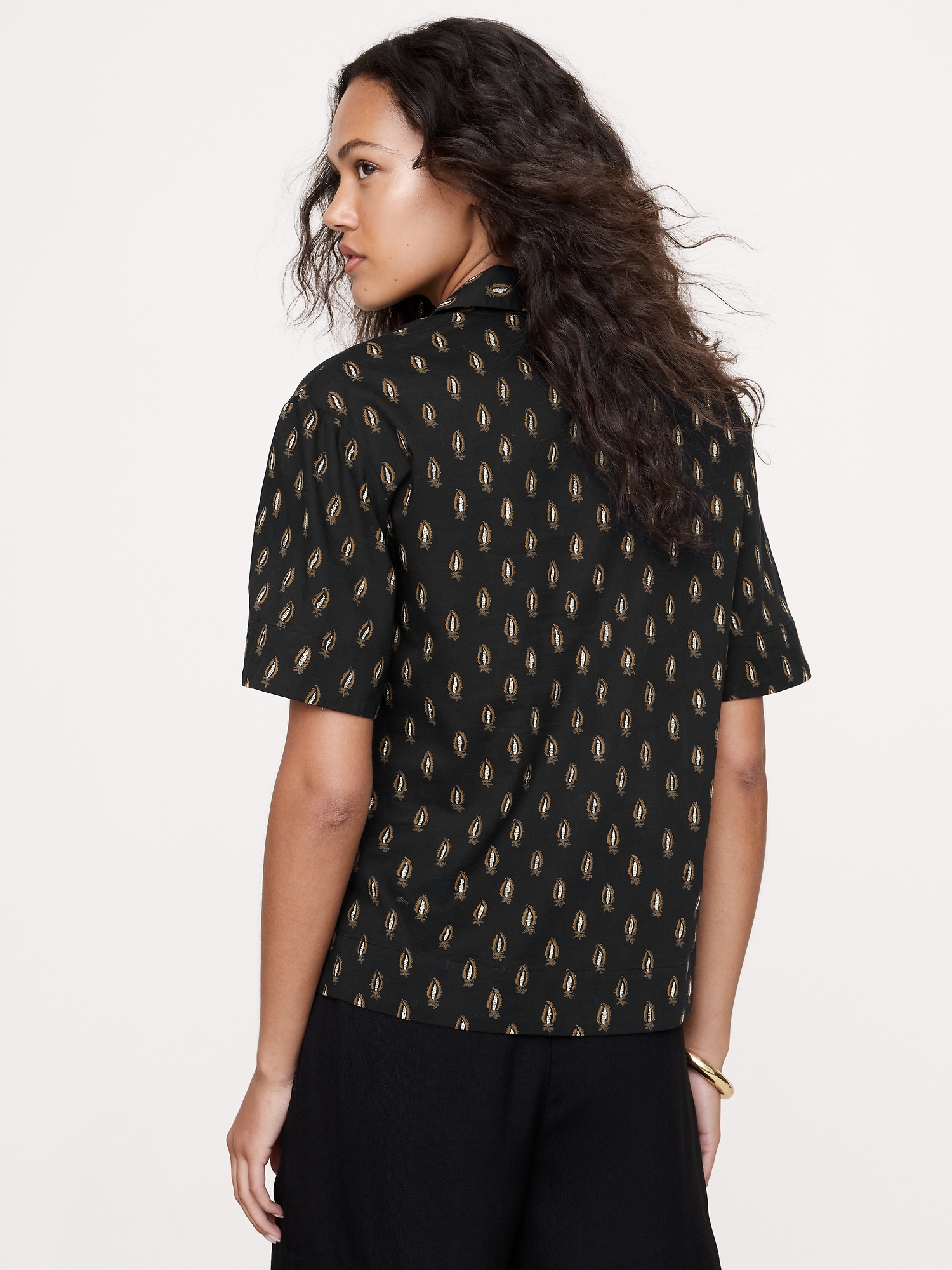 Image number 5 showing, COTTON POPOVER SHIRT WITH TASSEL TIE