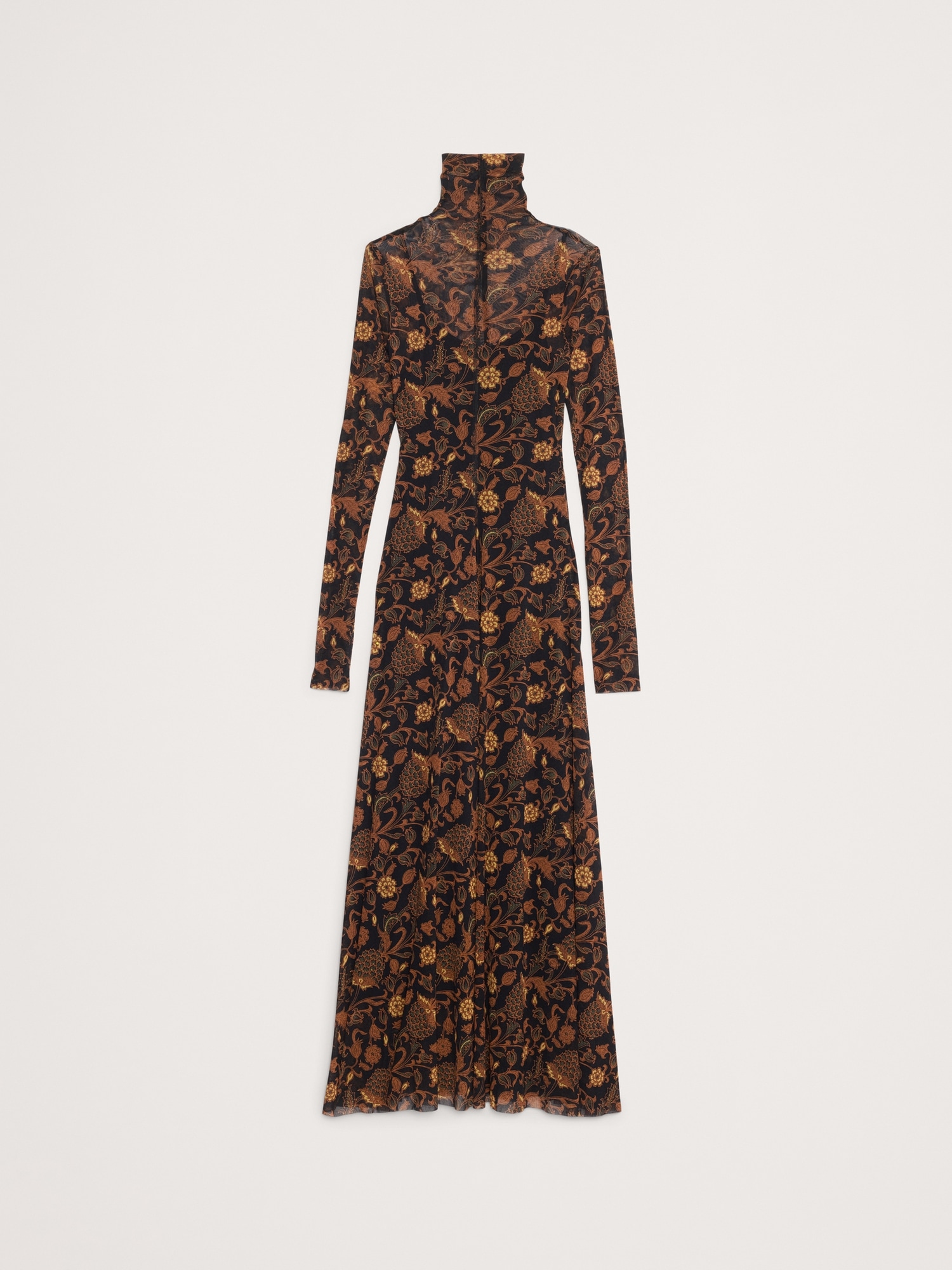 Image number 4 showing, LONG-SLEEVE MESH MAXI DRESS