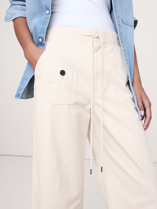 High-Rise Wide-Leg Pull-On Drawstring Pant
