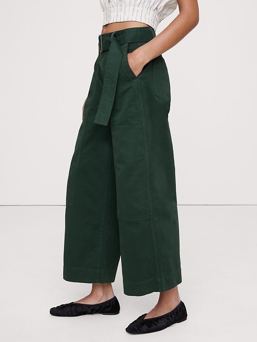 High-Rise Wide-Leg Utility Crop Pant