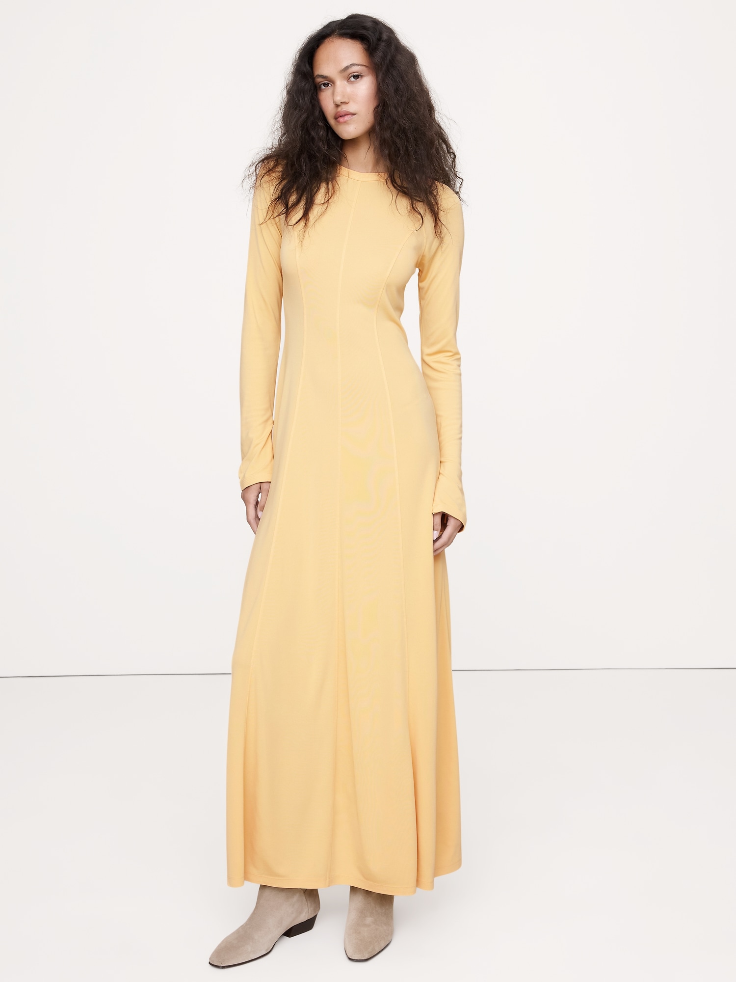 Image number 1 showing, Paneled Knit Maxi Dress