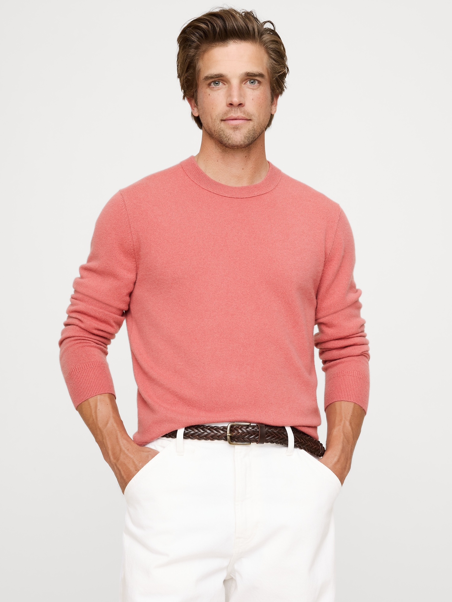 CASHMERE CREW-NECK SWEATER - Pink Snapdragon