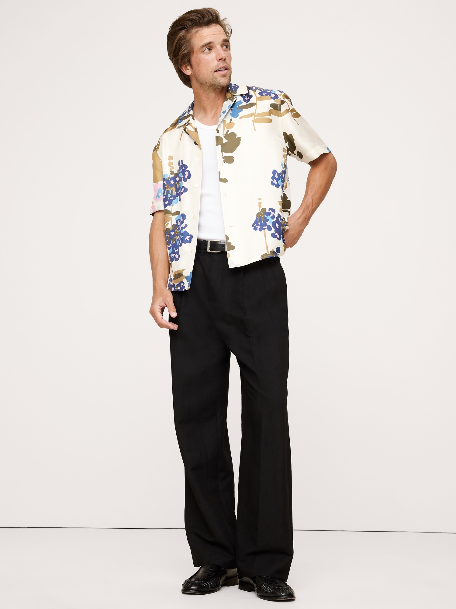 Standard-Fit Silk Resort Shirt - Multi Floral