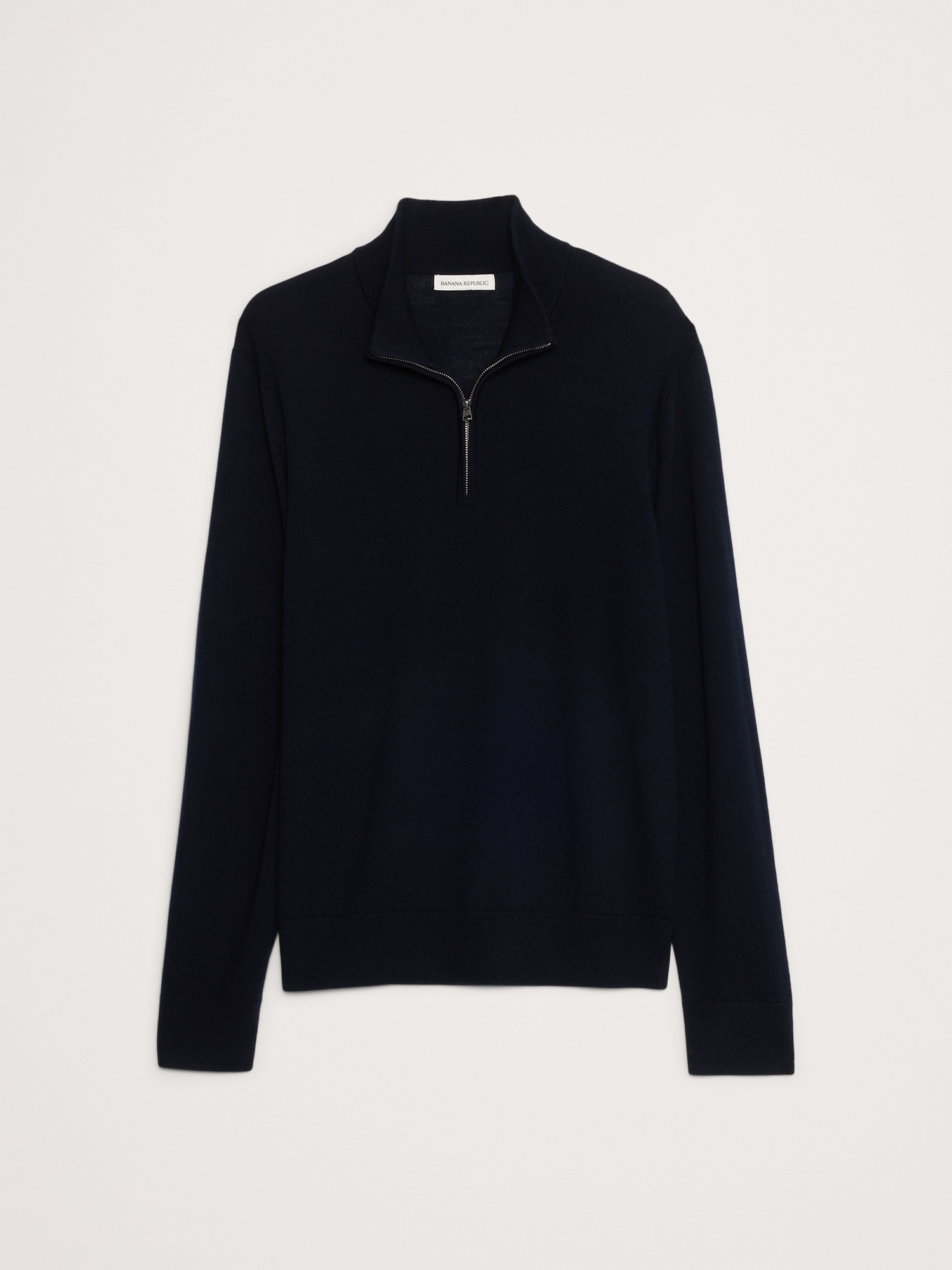 Мужской свитер Banana Republic Merino Quarter-Zip, цвет: Тёмно-синий — фото 4