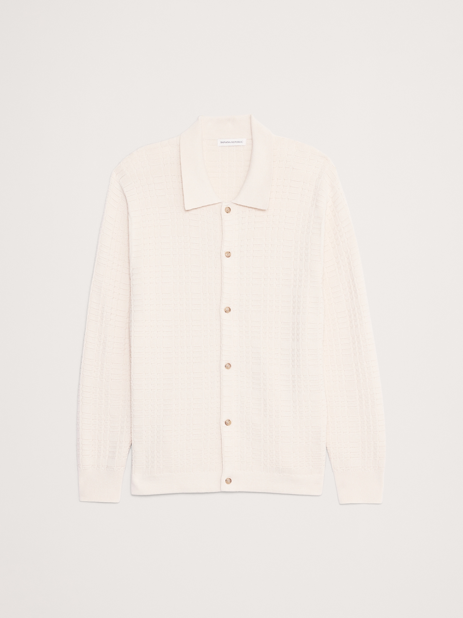 Image number 4 showing, Plaid Texture Cotton Polo Cardigan