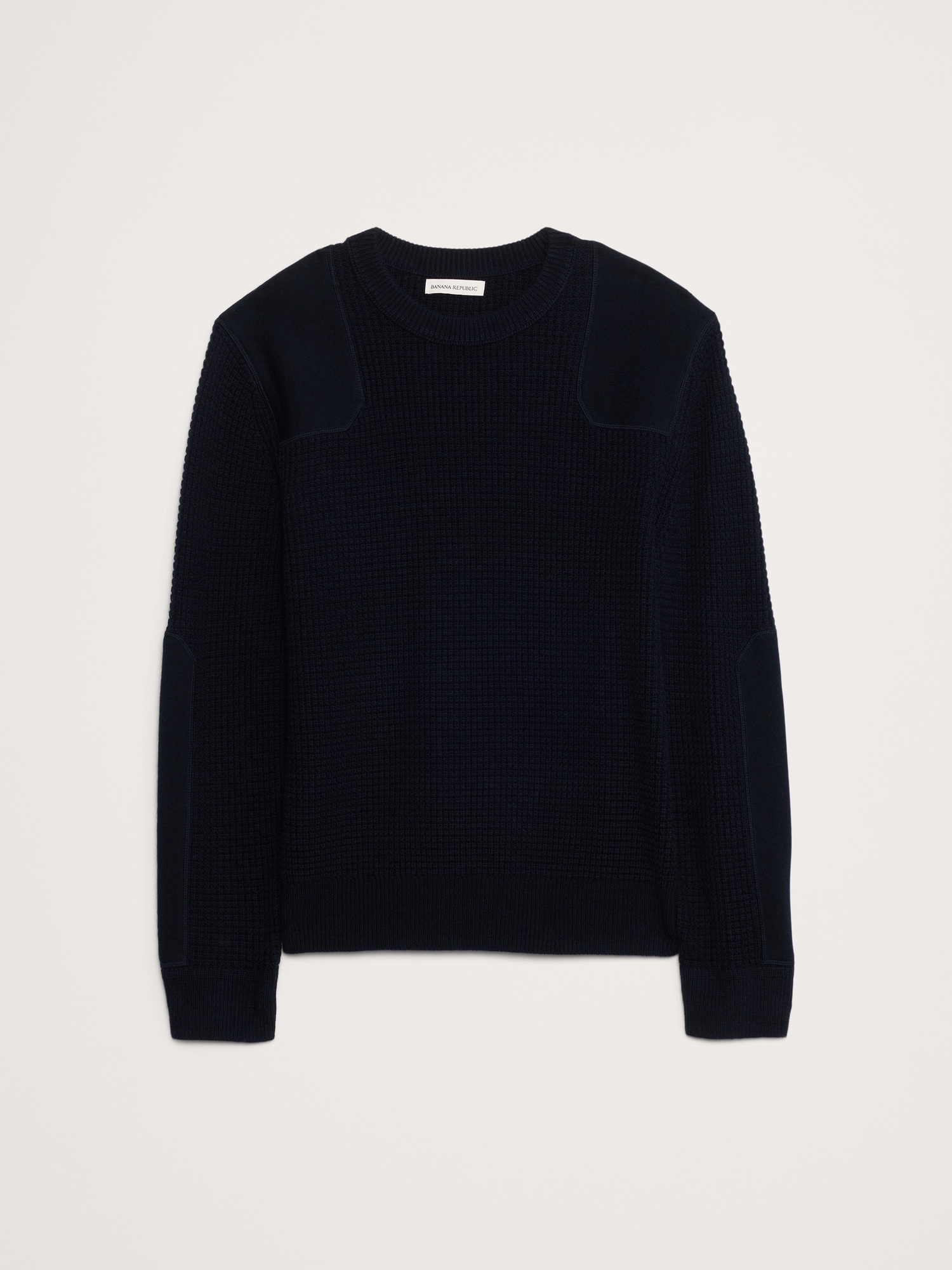 Image number 4 showing, Cotton-Merino Waffle Patch Sweater