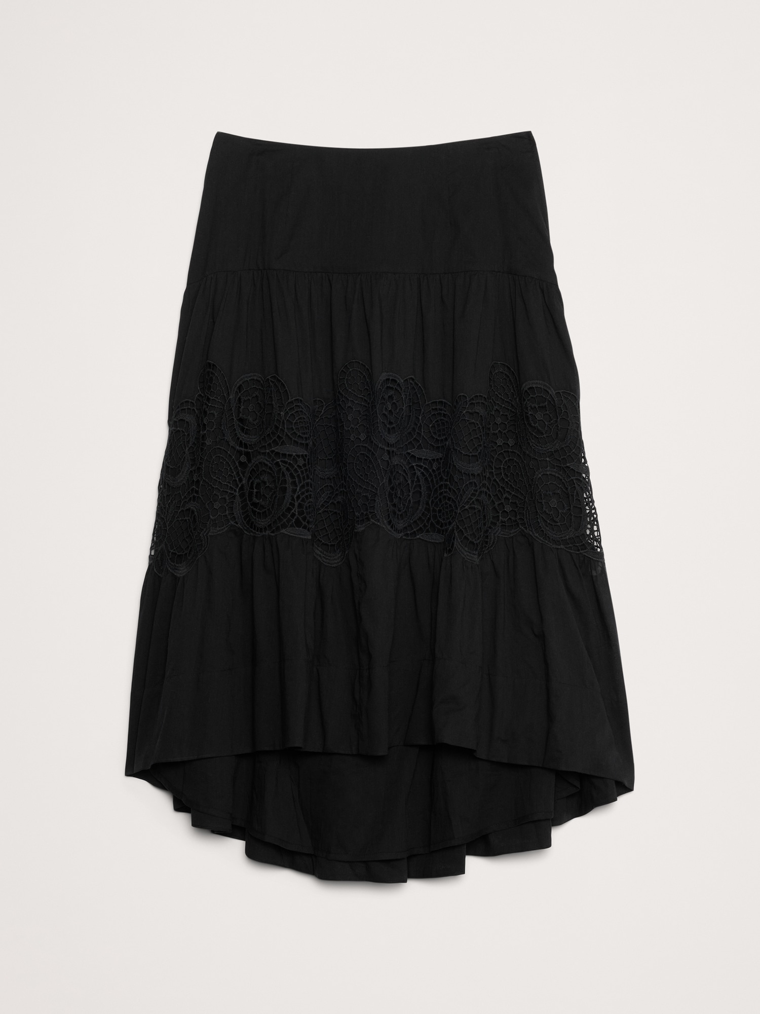 Image number 5 showing, COTTON & LACE DROP-WAIST TIERED SKIRT