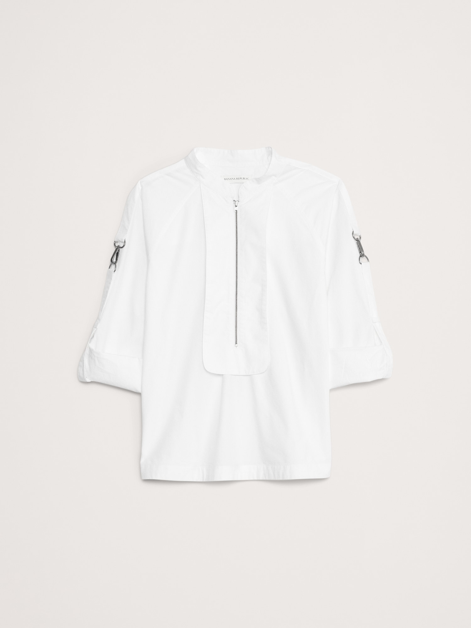Image number 5 showing, COTTON POPLIN ZIP POPOVER TOP