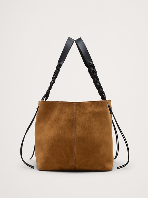 Large Leather East-West Tote | Banana Republic