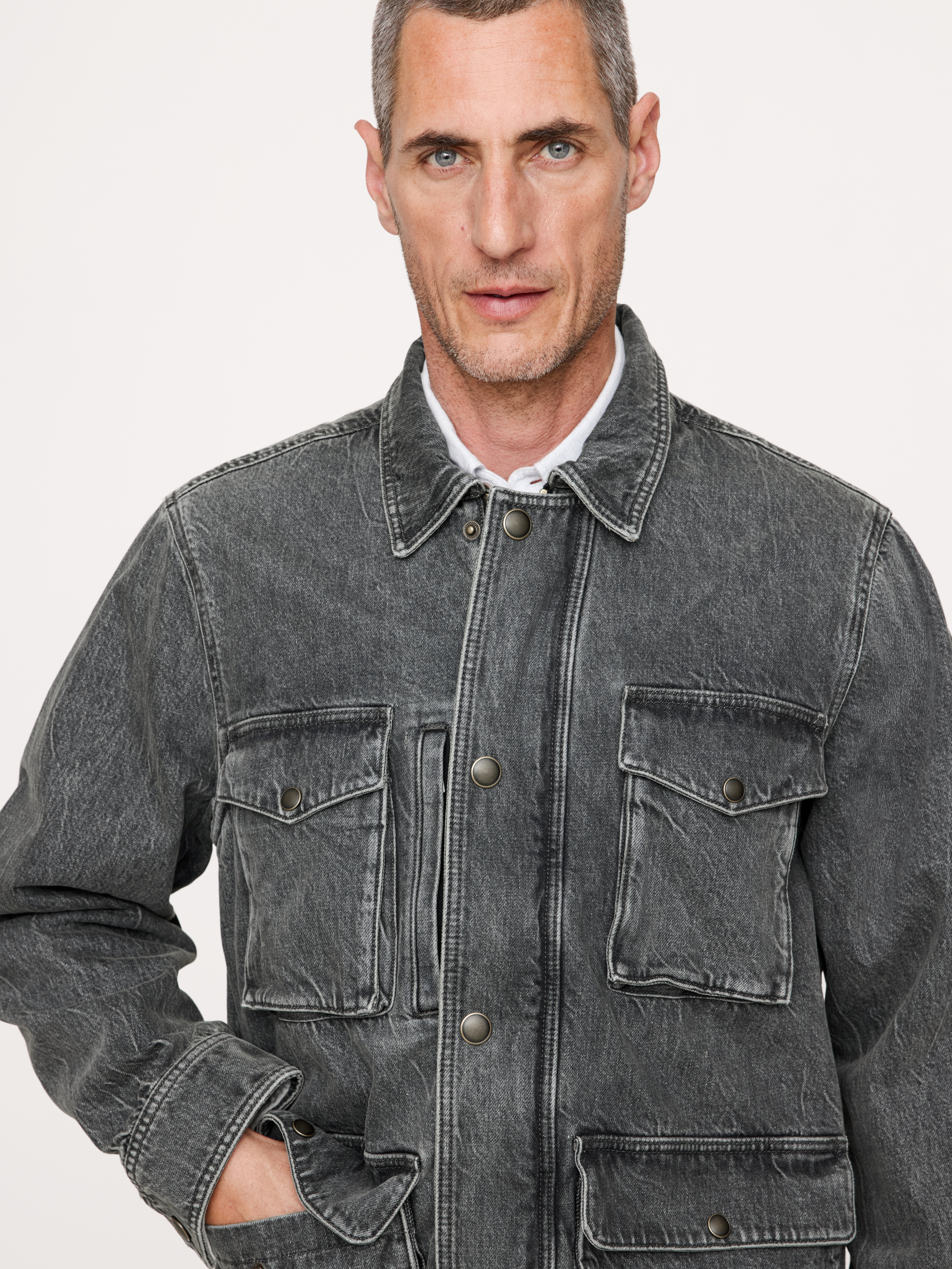 Oversized Italian Denim Field Jacket | Banana Republic