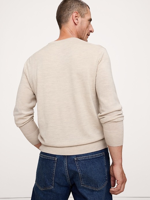 thumbnail image 2 of Banana Republic Men's Merino Wool Crew Neck Sweater - New Without Tags 2 of 5
