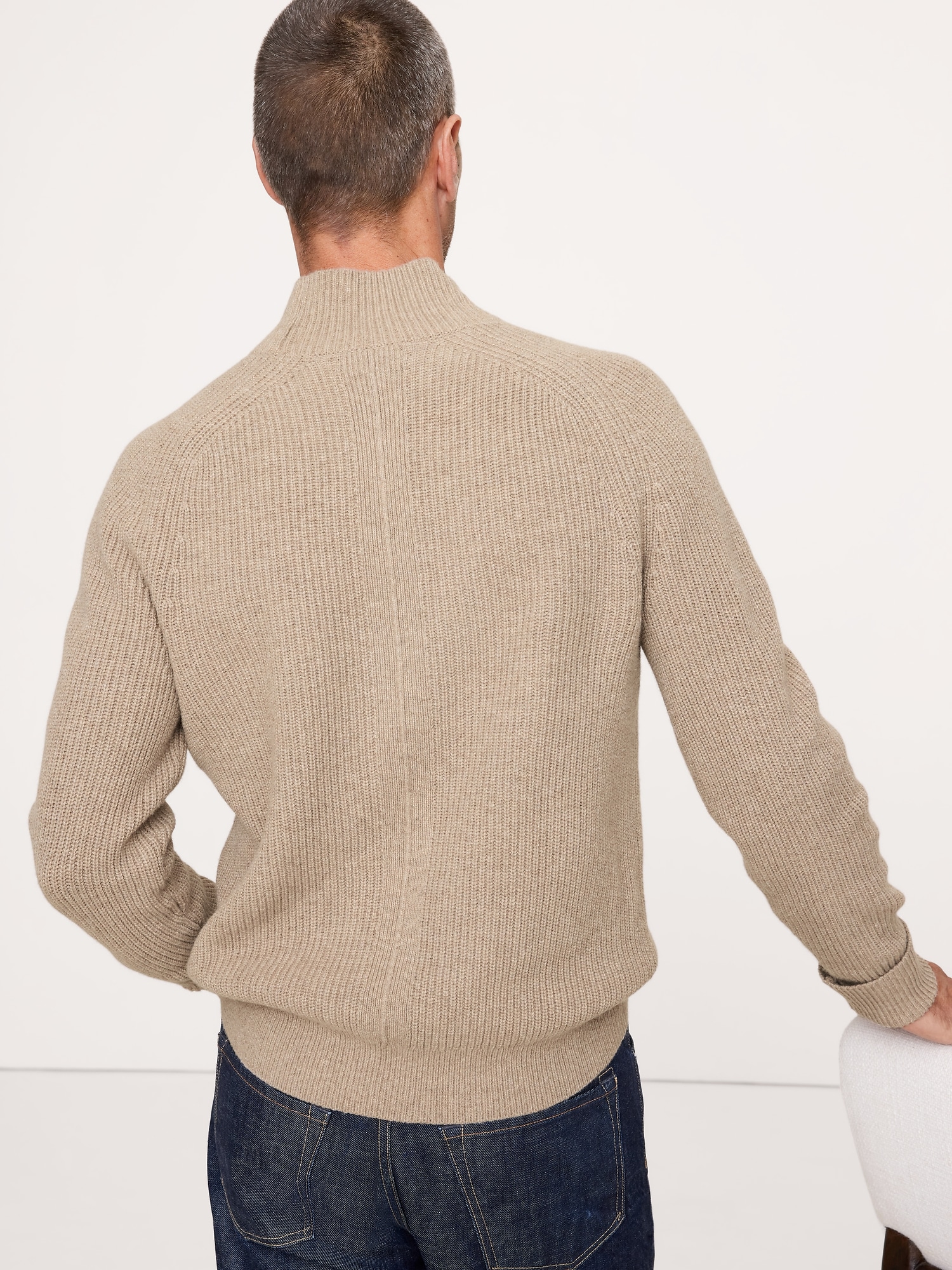 Image number 2 showing, Italian Merino-Blend Mock-Neck Sweater
