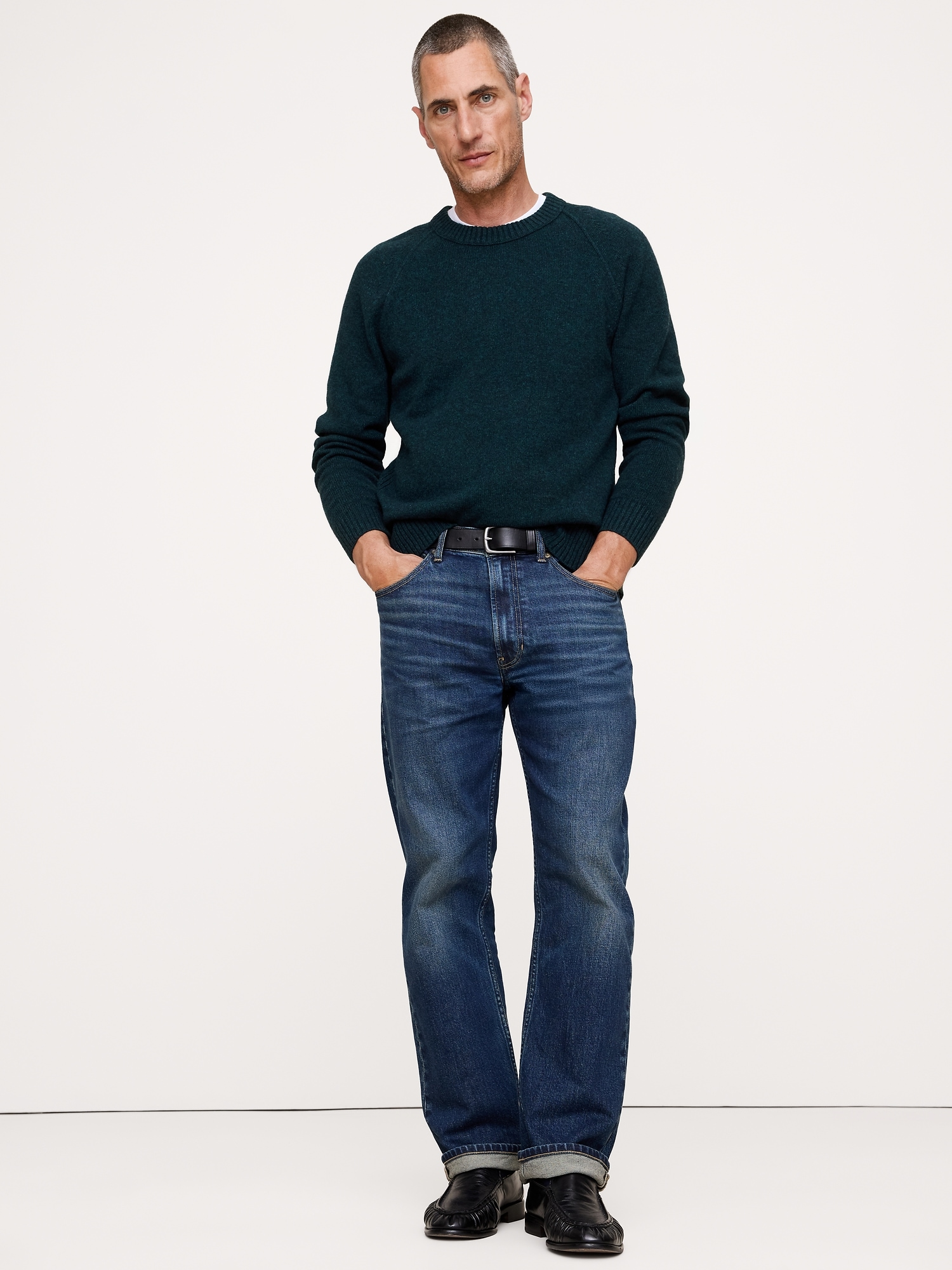 Image number 3 showing, Italian Merino-Blend Crew-Neck Sweater