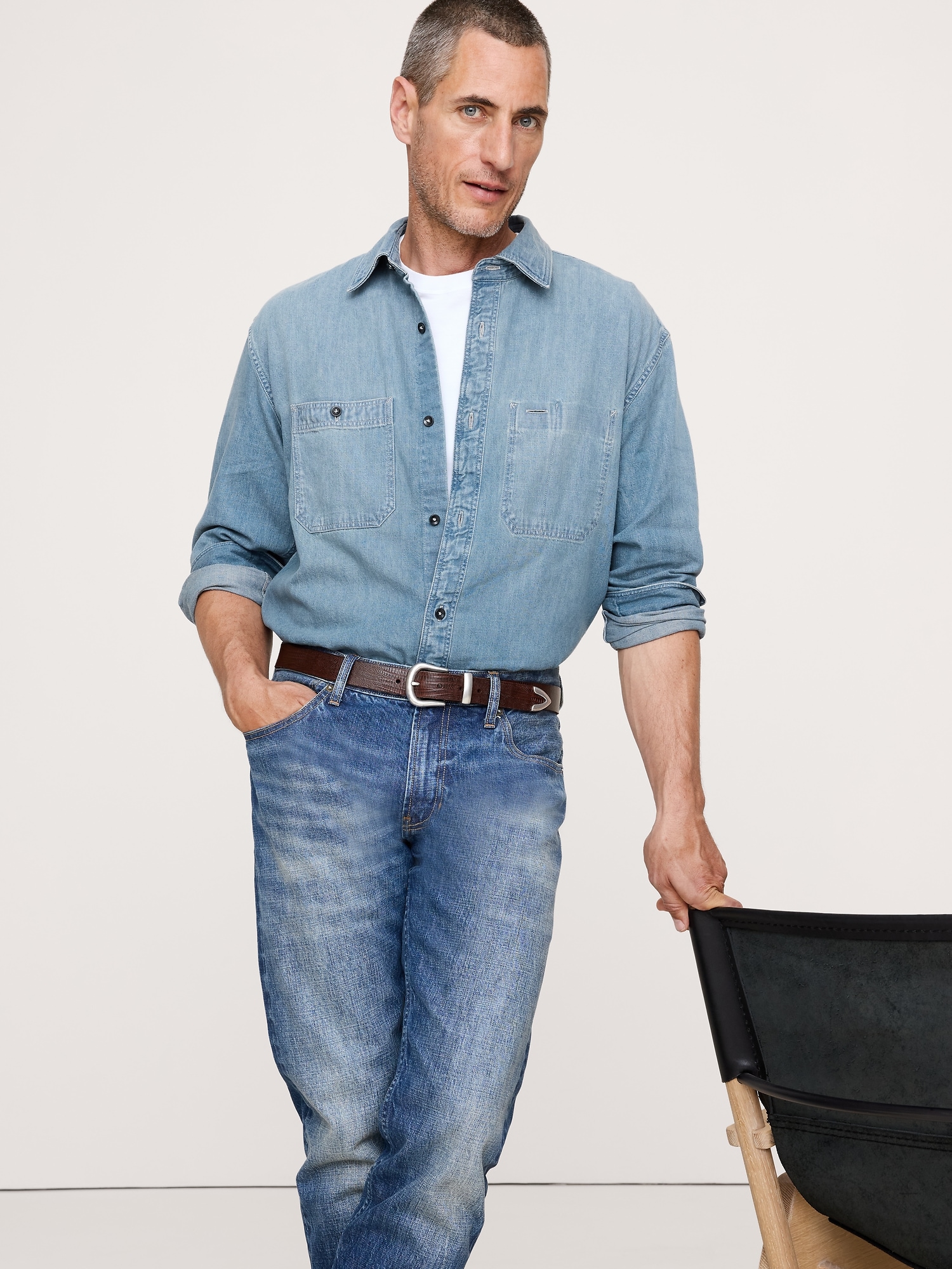 Relaxed-Fit Denim Shirt - Medium Blue