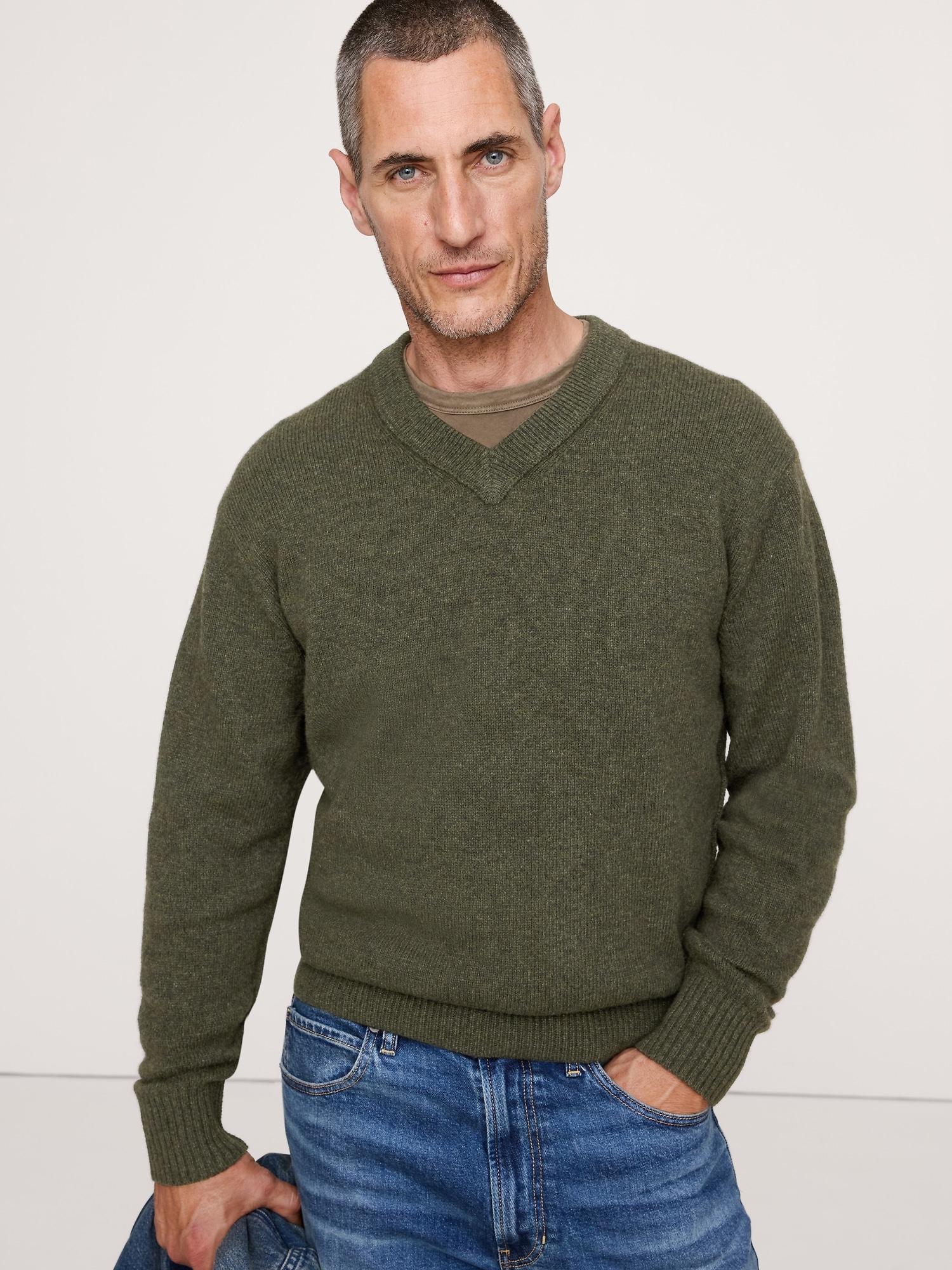 Image number 3 showing, Italian Merino-Blend V-Neck Sweater