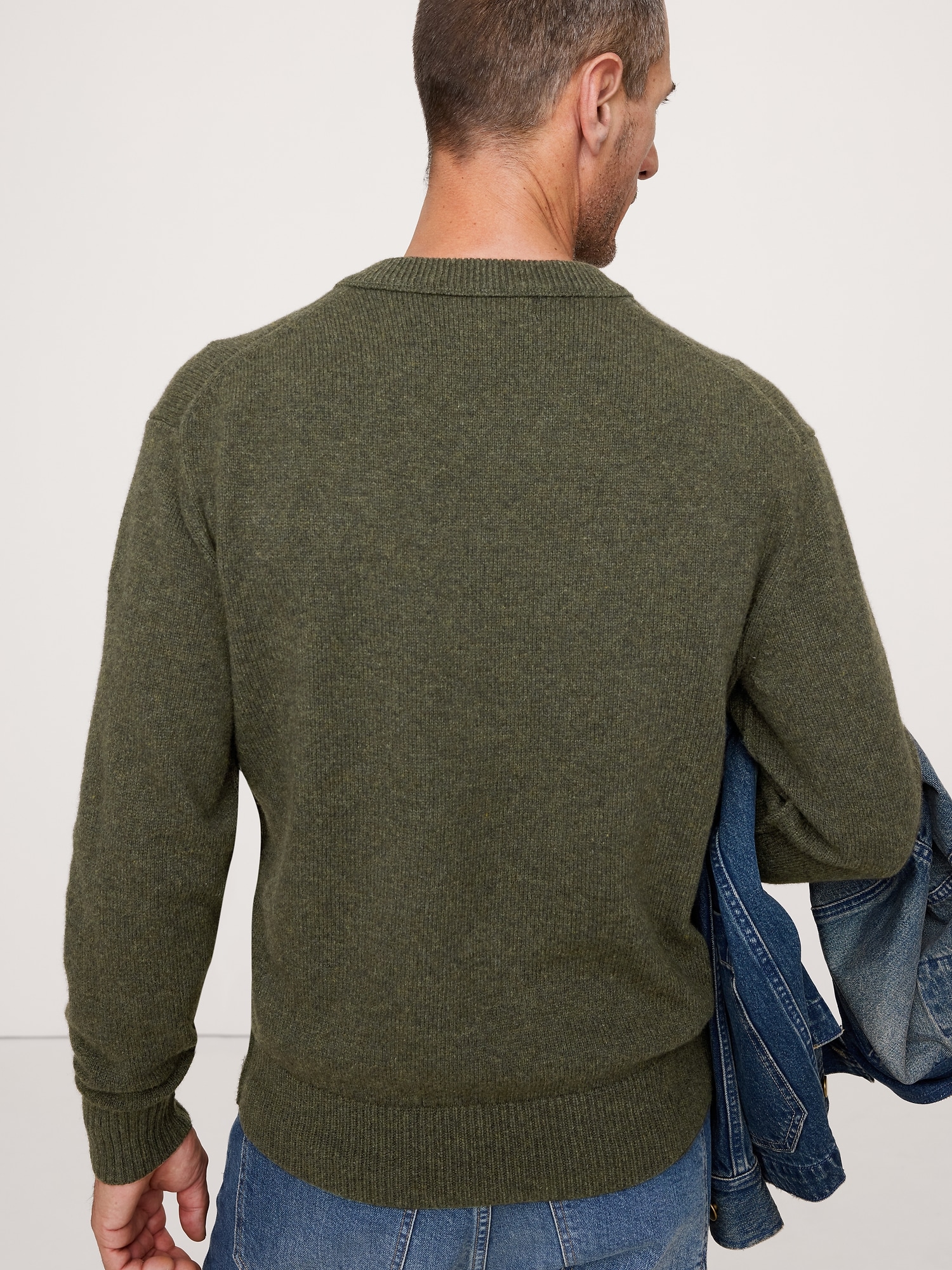 Image number 2 showing, Italian Merino-Blend V-Neck Sweater