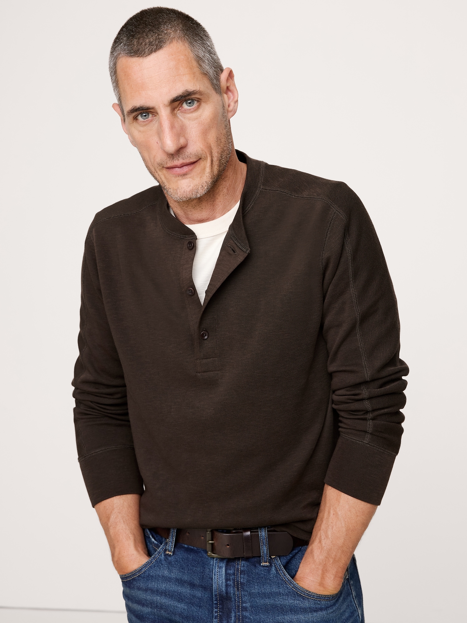 Image number 2 showing, Slub Double-Knit Henley T-Shirt