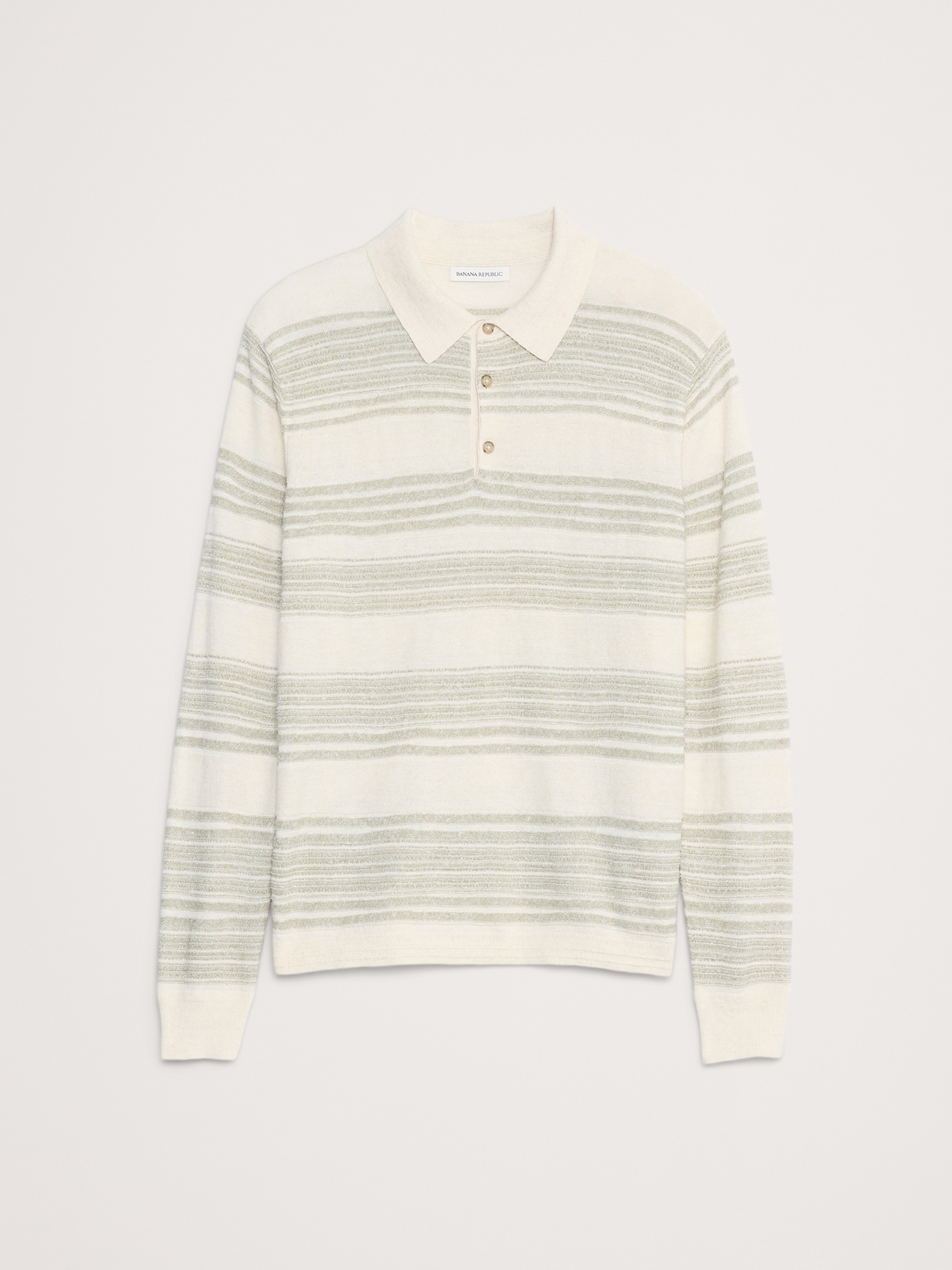 Image number 4 showing, Stripe Cotton-Linen Sweater Polo