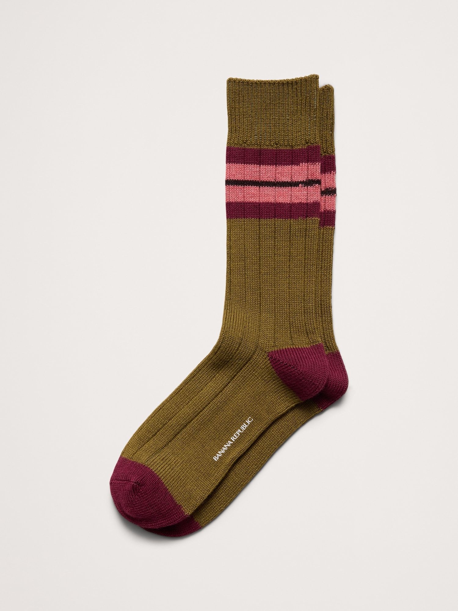Breath Merino Crew Sock - Olive Green