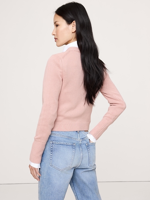 Cotton-Silk Crew-Neck Sweater