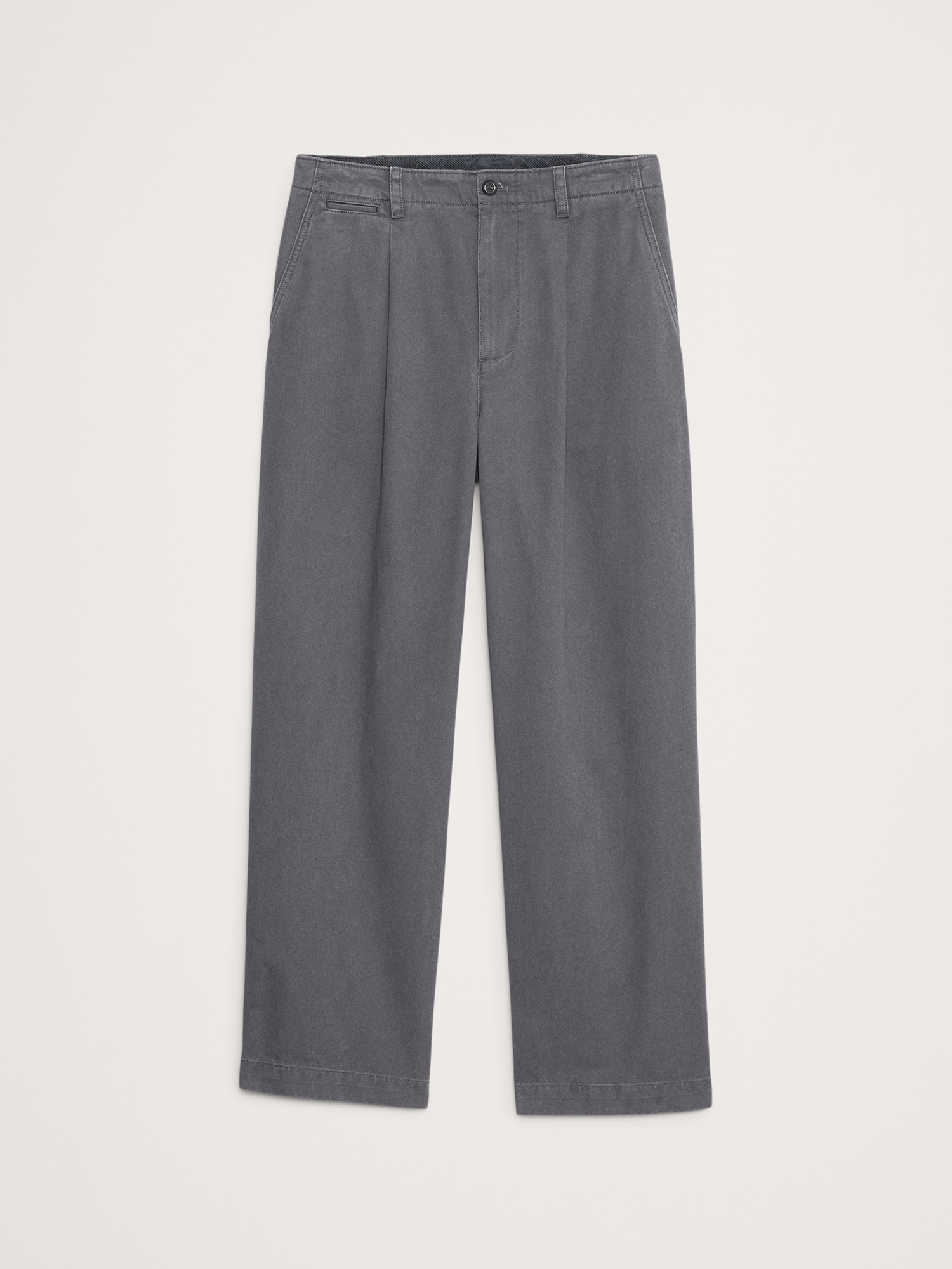 Image number 4 showing, LOOSE LIGHTWEIGHT COTTON PLEATED CHINO