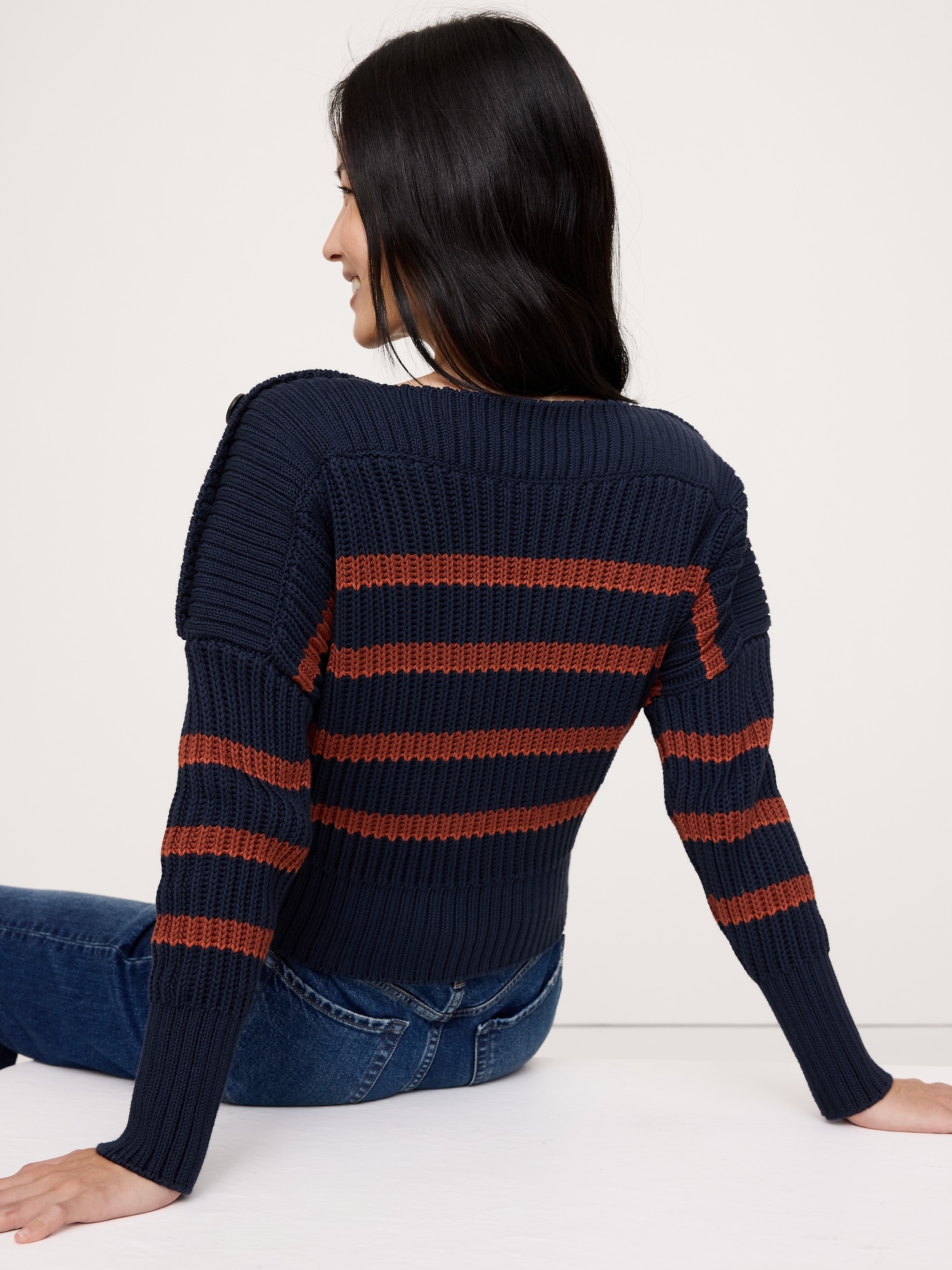 Image number 5 showing, Cotton Button-Shoulder Sweater