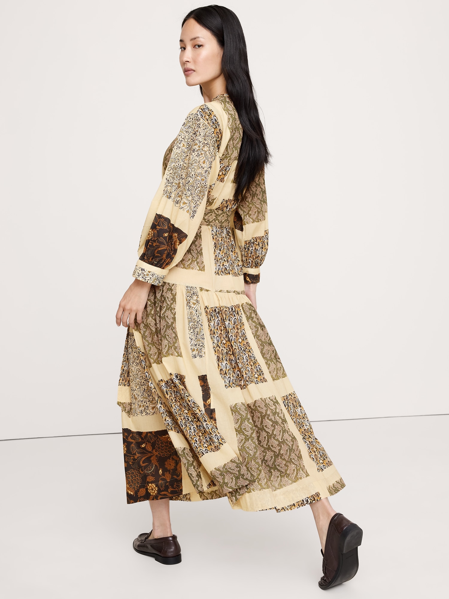 Image number 2 showing, Cotton Tiered Maxi Shirt Dress