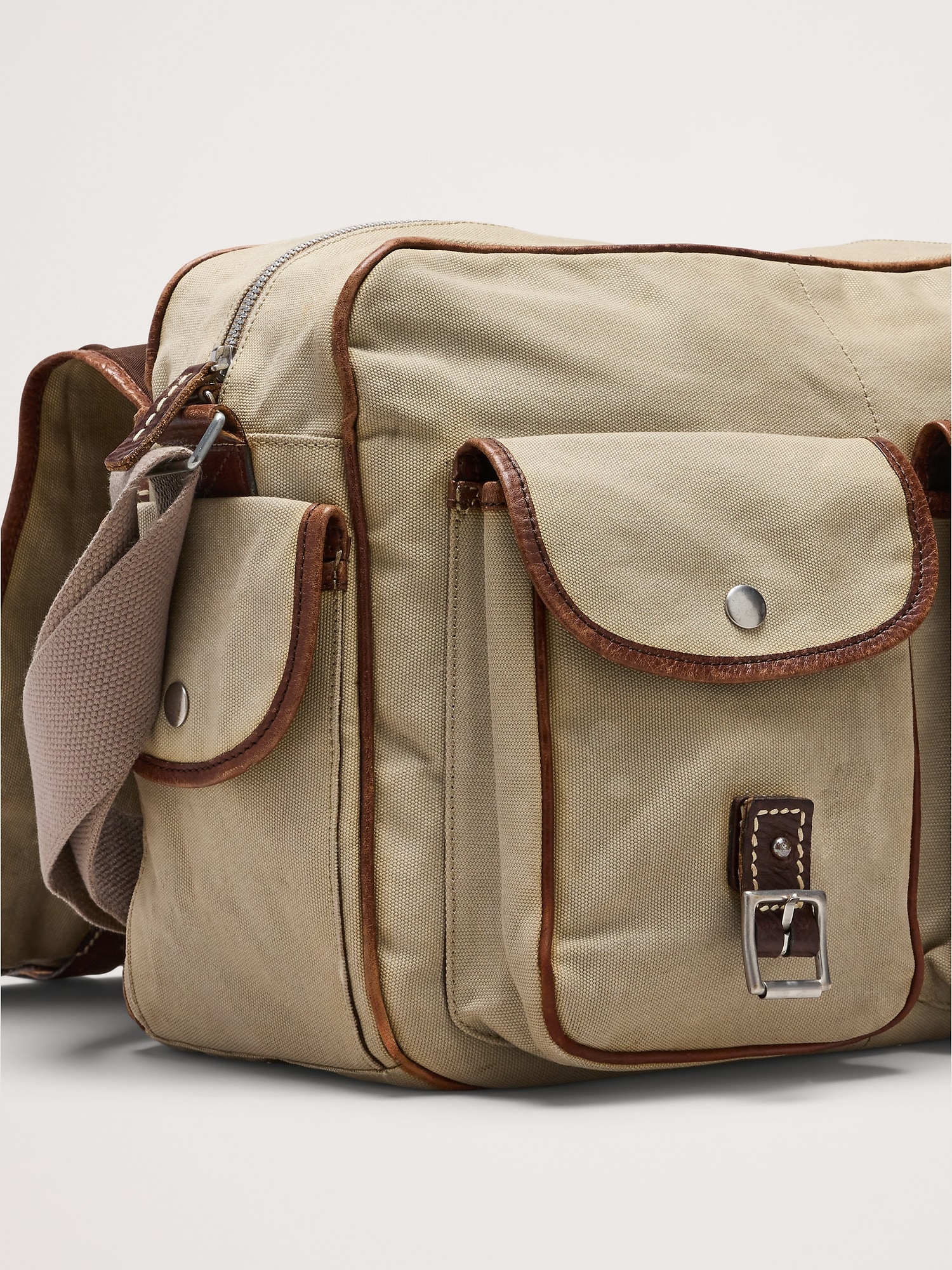 Vintage Canvas & Leather Messenger Bag | Banana Republic