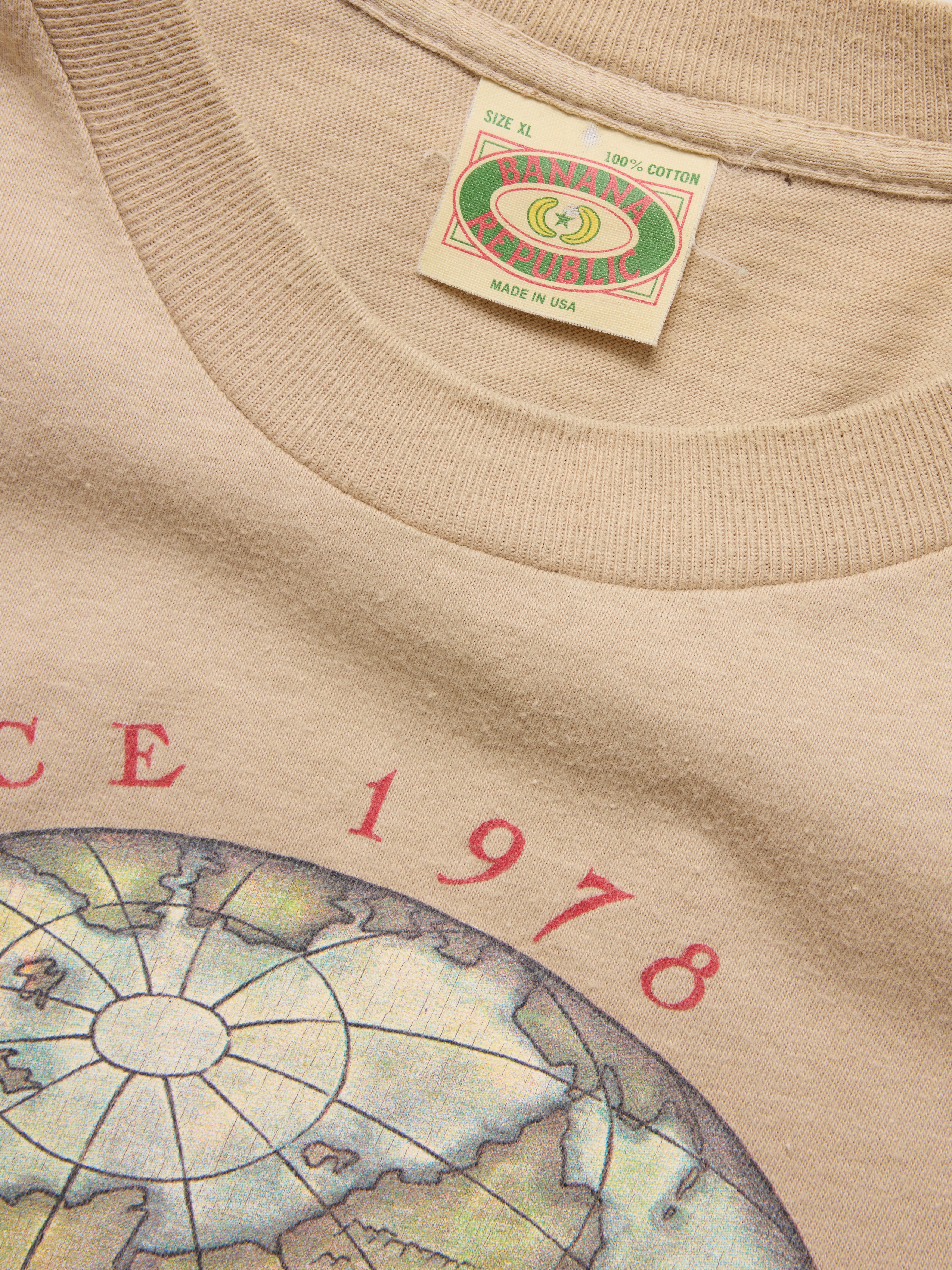 80s MADE IN USA BANANA REPUBLIC 地球儀 Tシャツ Vintage World Map Graphic T-Shirt | Banana Republic