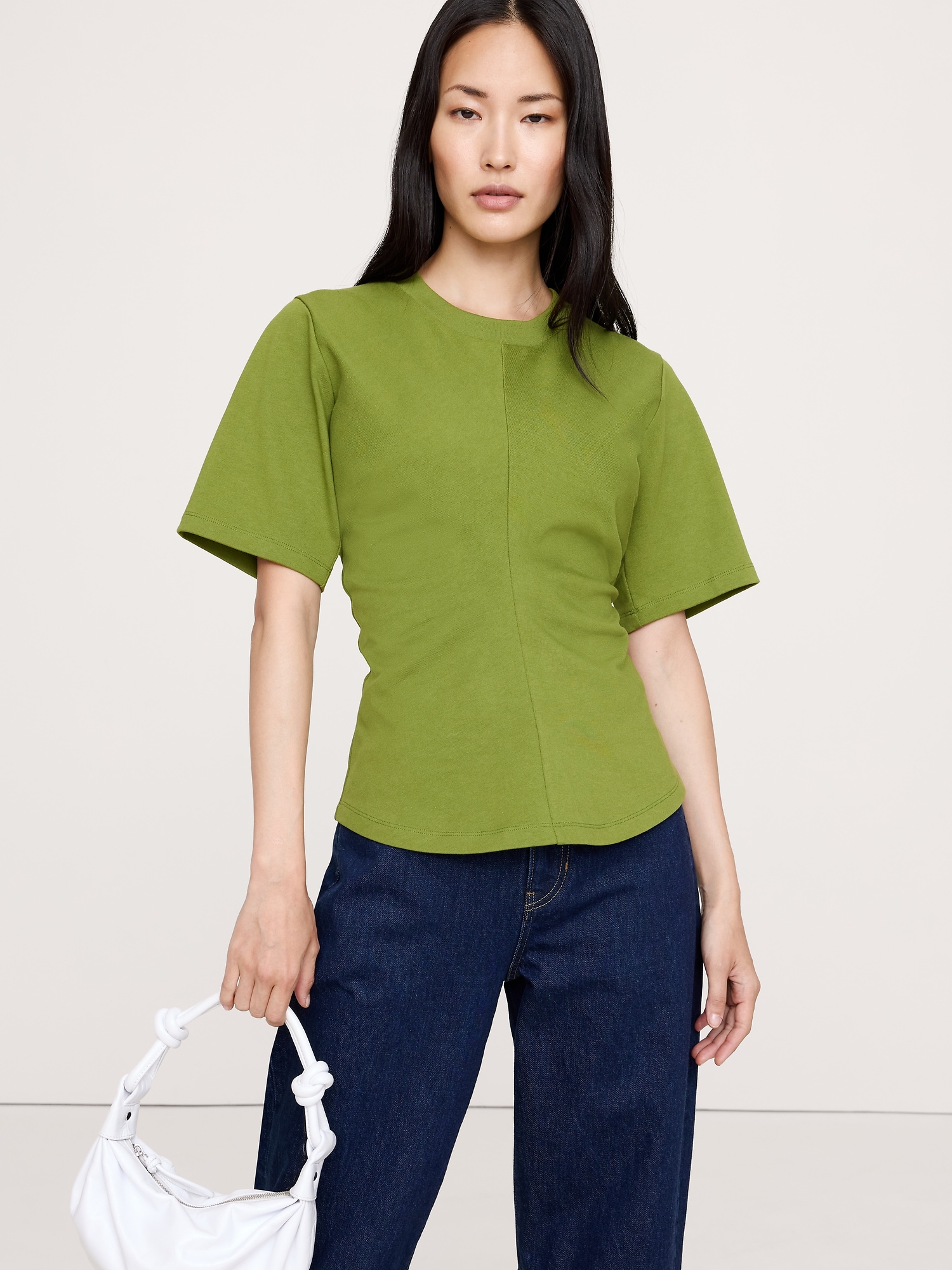 Heavyweight Cotton Draped T-Shirt - Cedar Green