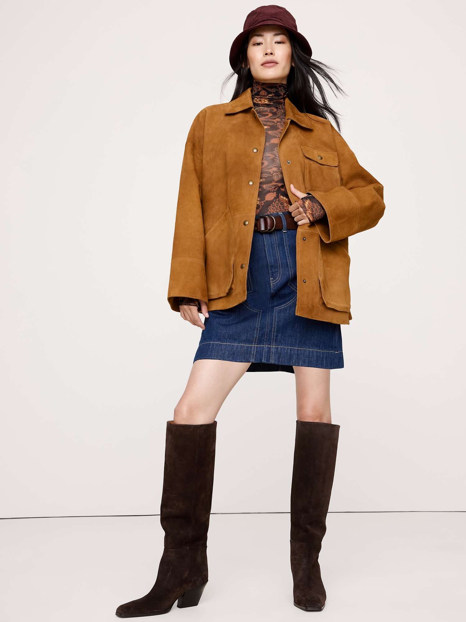 HERITAGE SUEDE JACKET - Camel