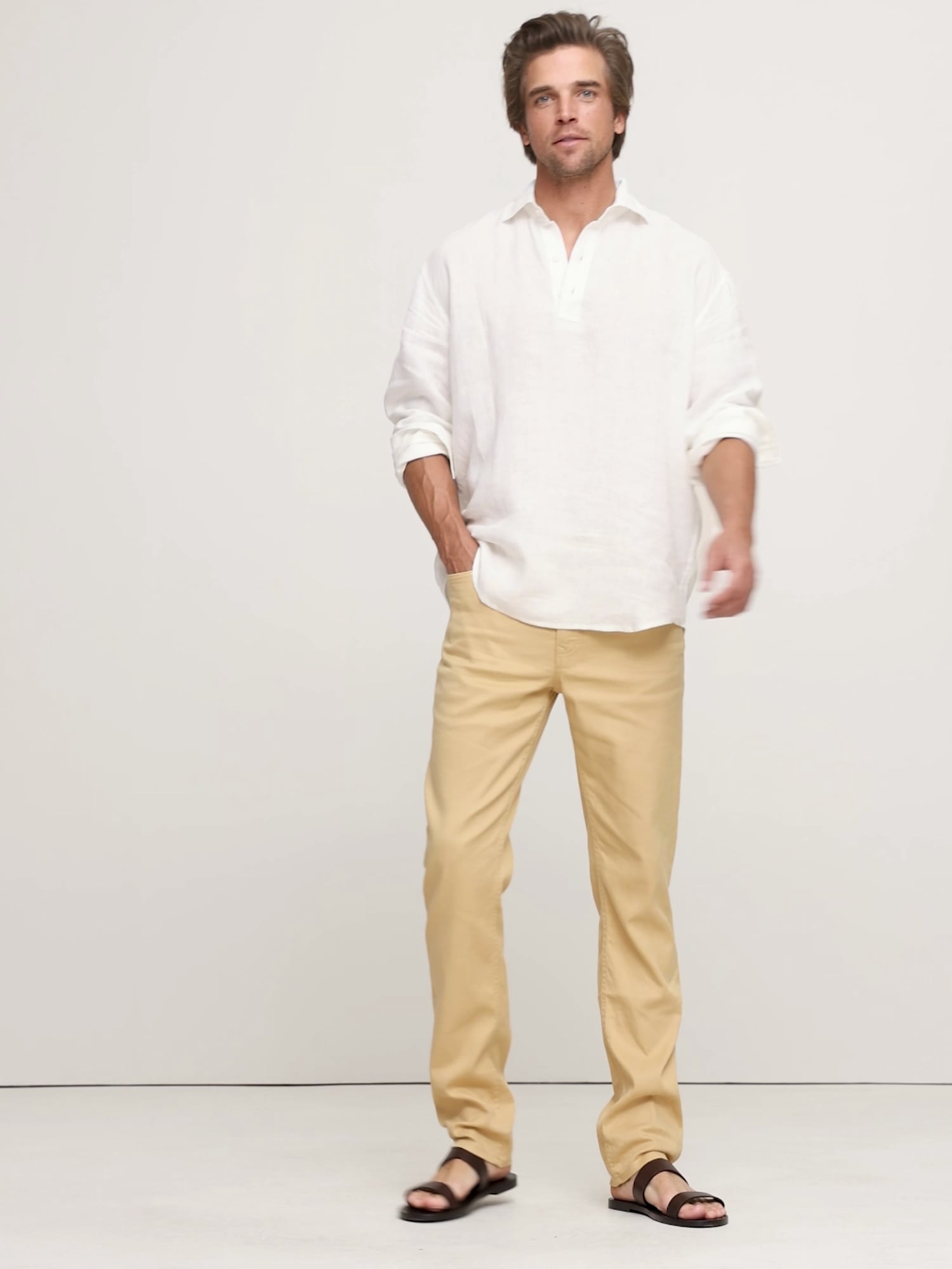 Image number 2 showing, Slim Linen-Cotton Traveler Pant