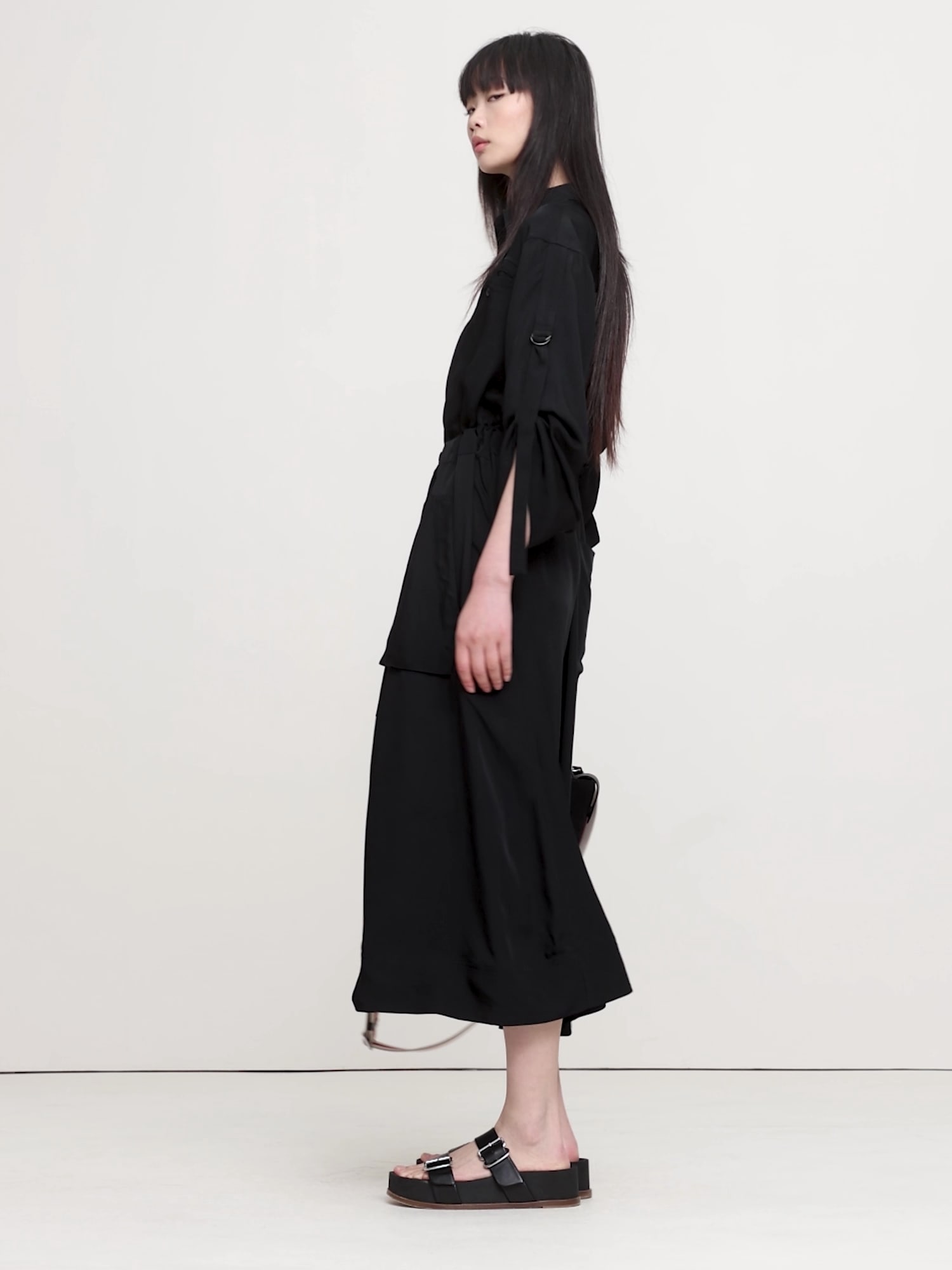 Image number 2 showing, DRAPEY UTILITY SHIRT DRESS